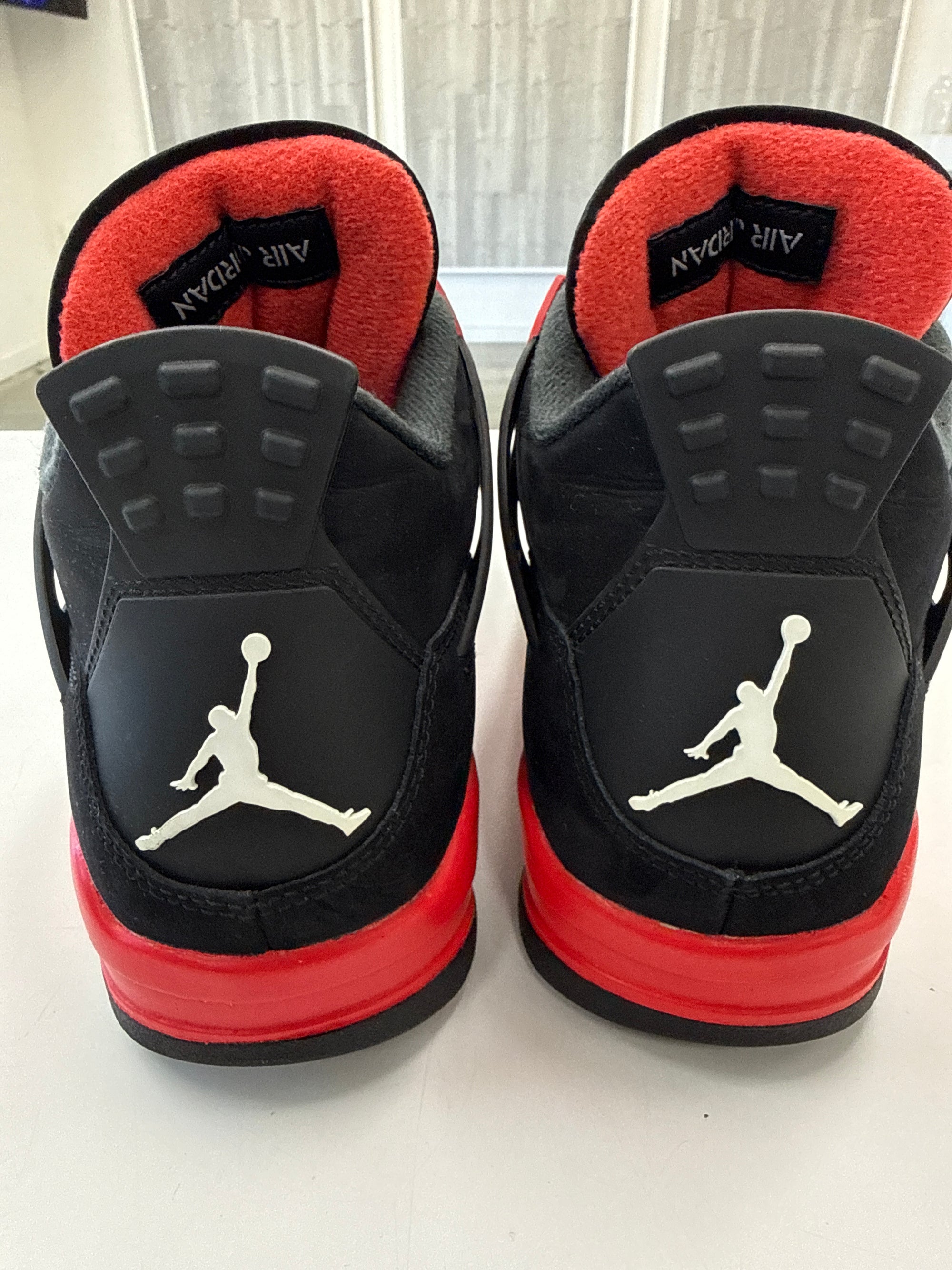 AIR JORDAN 4 RED THUNDER - SIZE 10 (WORN) - DAMAGED LID