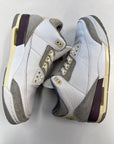 WMNS AIR JORDAN 3 A MA MANIERE WHITE - SIZE W12.5 M11 (WORN)