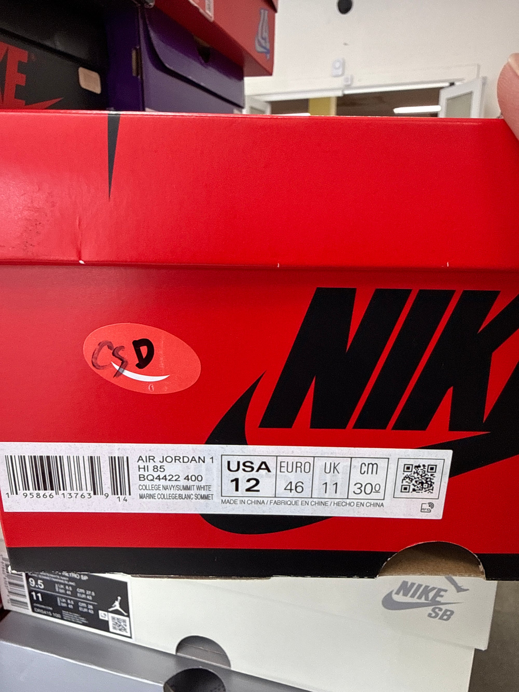 AIR JORDAN 1 HIGH '85 GEORGETOWN  - SIZE 12 (WORN) - SUPER CLEAN