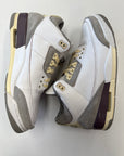 WMNS AIR JORDAN 3 A MA 3 WHITE - SIZE W12.5 M11 (WORN)
