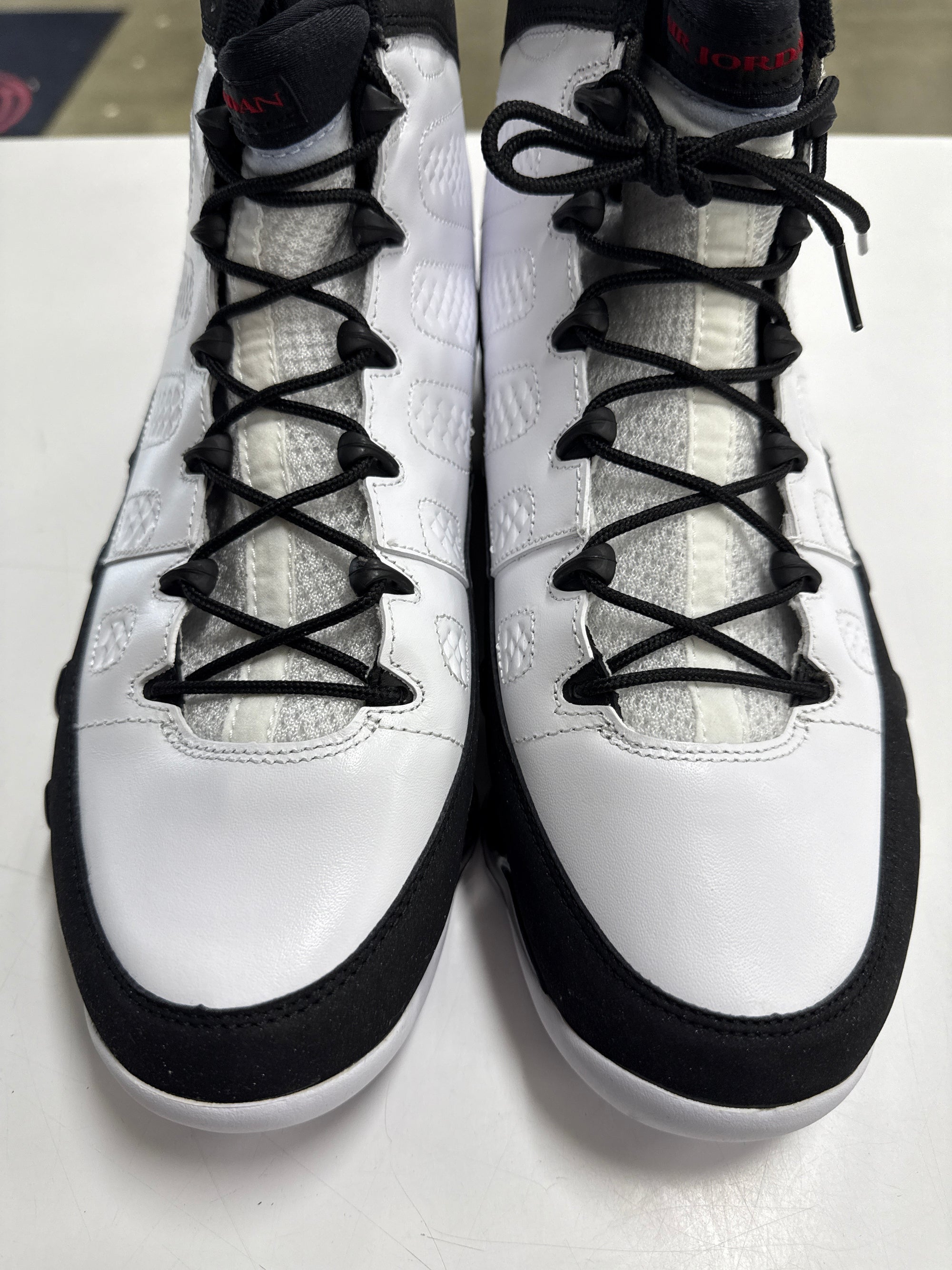 AIR JORDAN 9 WHITE RED BLACK 2010 - SIZE 11.5 (WORN) - SUPER CLEAN