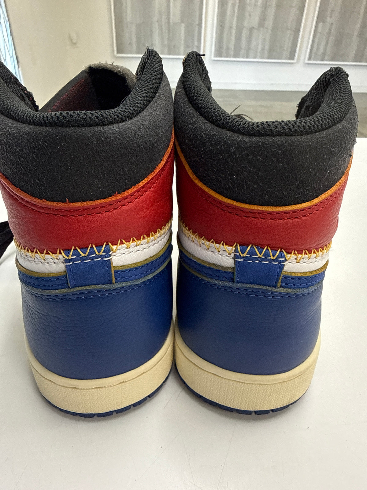 AIR JORDAN 1 HIGH UNION STORM BLUE - SIZE 8.5 (WORN)
