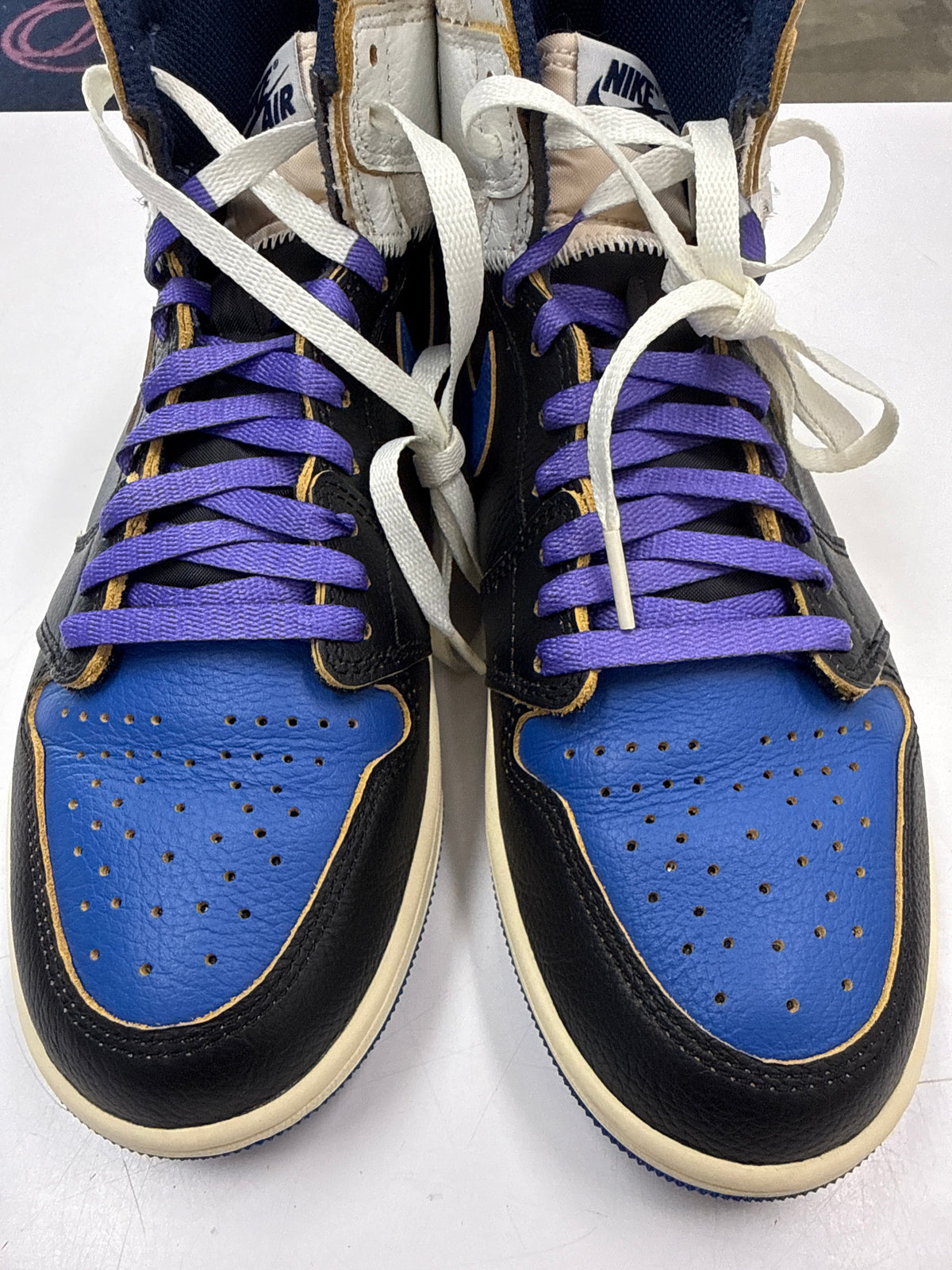 AIR JORDAN 1 HIGH FRAGMENT UNION LA SPORT ROYAL - SIZE 8.5 (WORN)