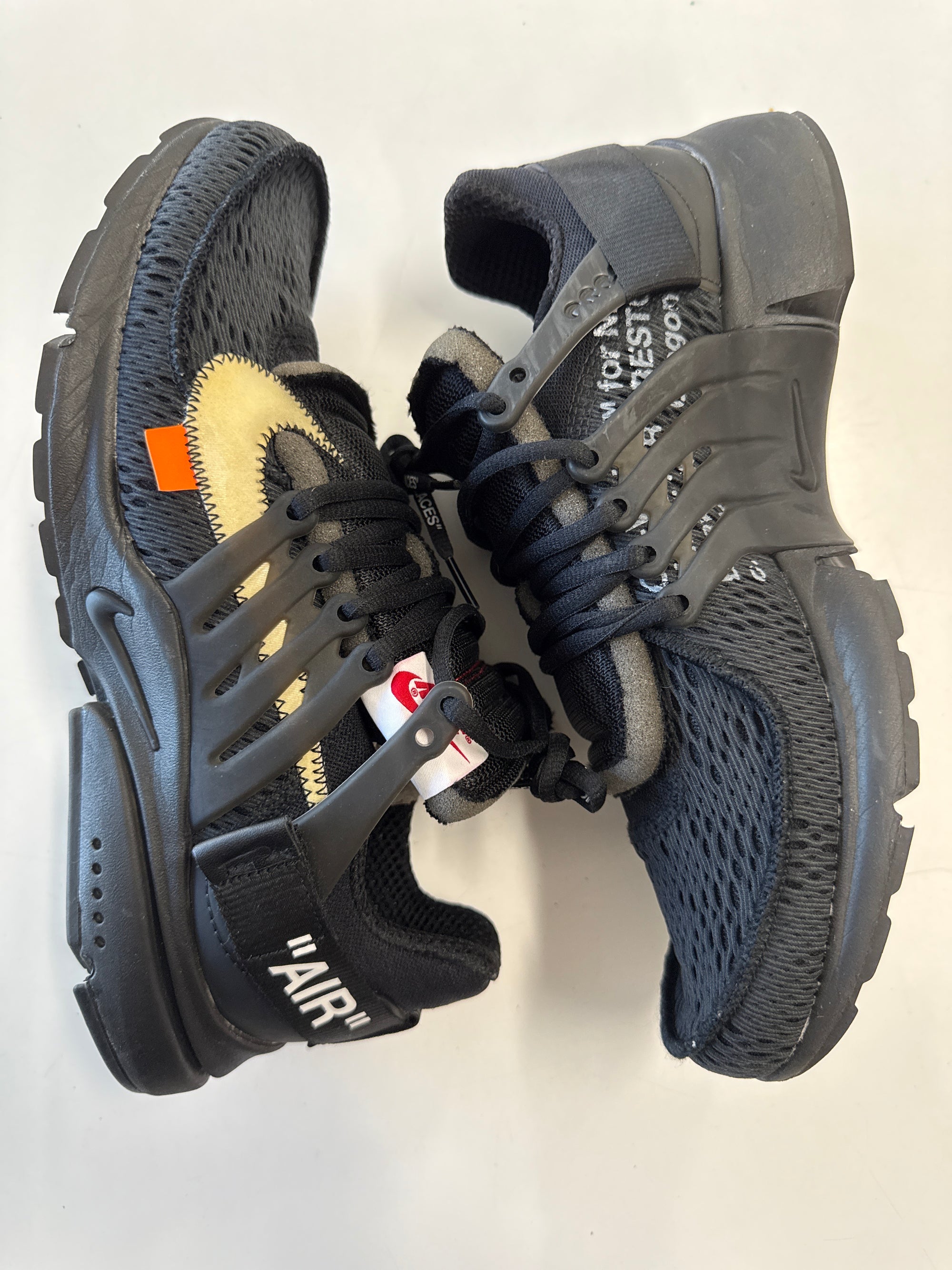 OFF WHITE AIR PRESTO BLACK 2018 - SIZE 10 (WORN) - SUPER CLEAN