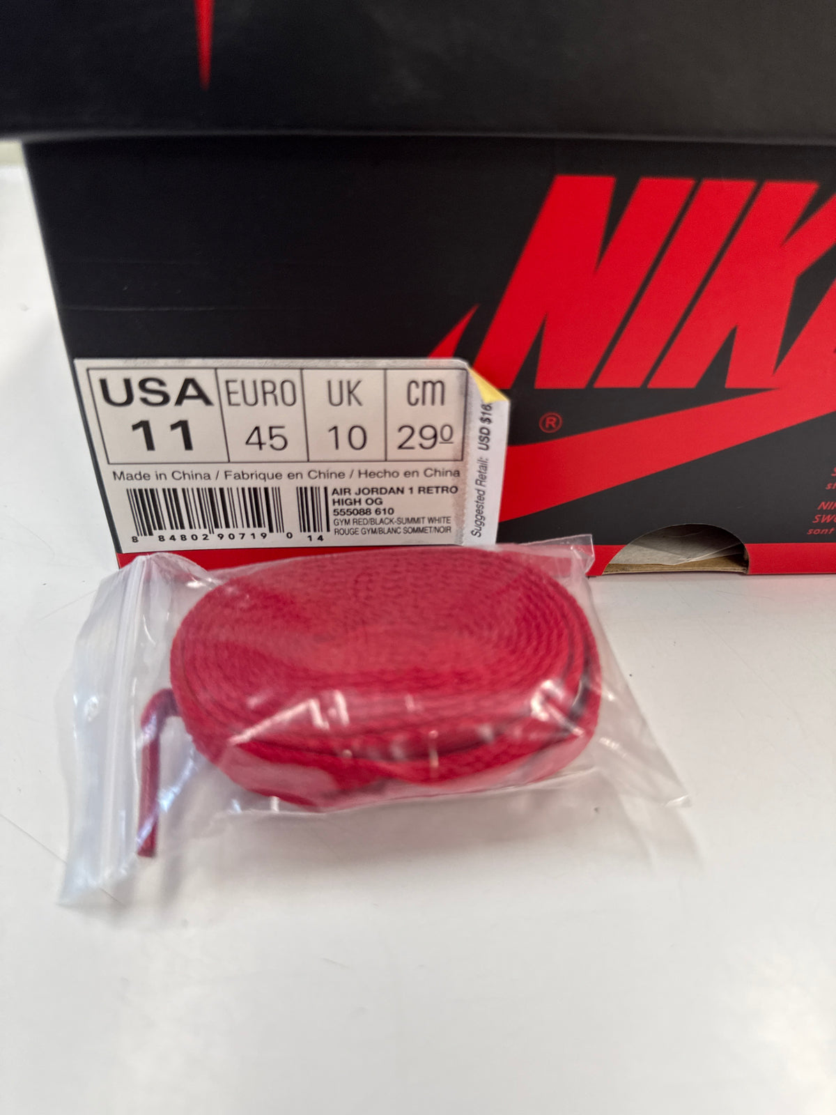 AIR JORDAN 1 HIGH BRED TOE - SIZE 11 (WORN)