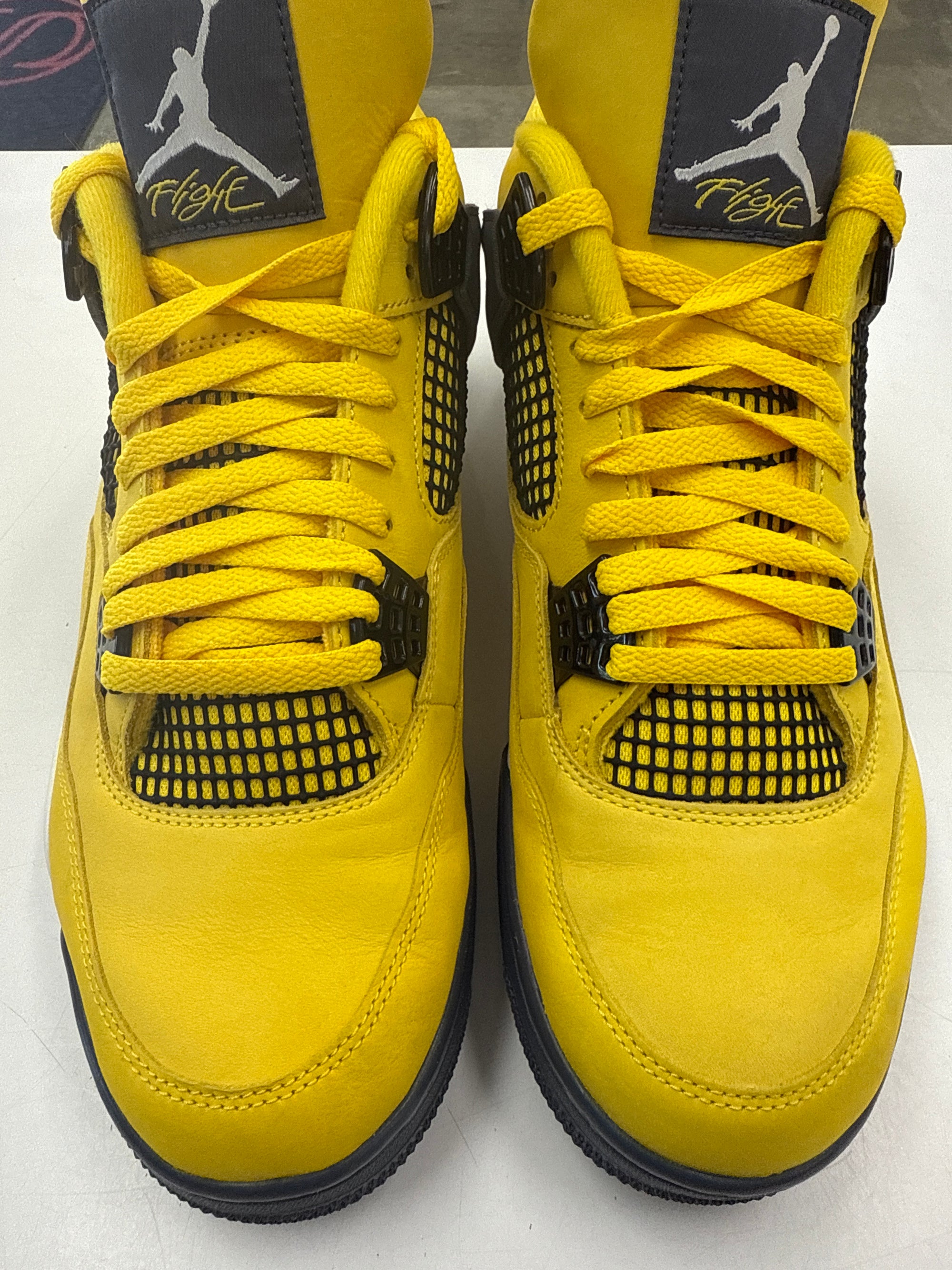 AIR JORDAN 4 LIGHTNING - SIZE 12 (WORN) - SUPER CLEAN