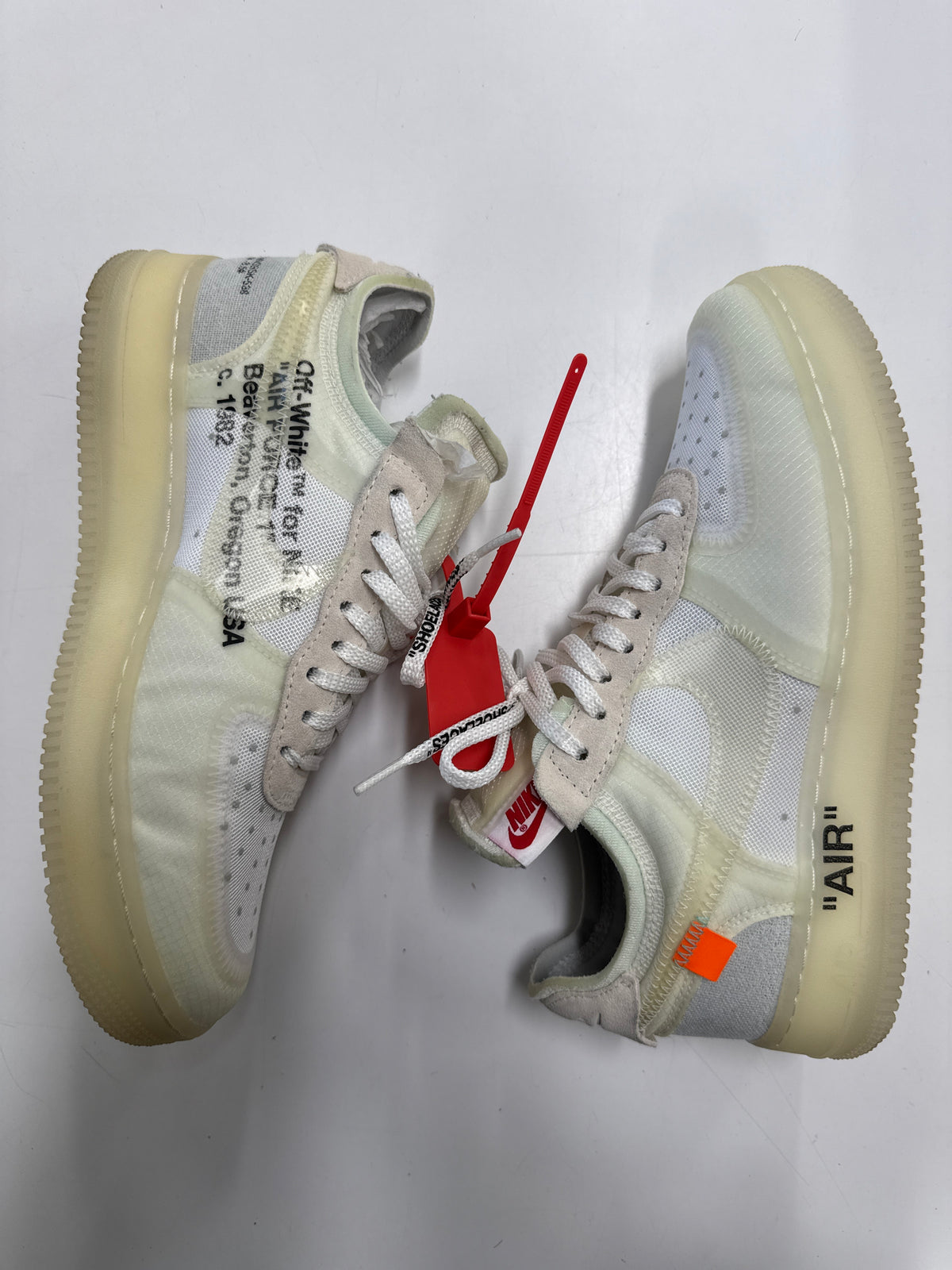 OFF WHITE AIR FORCE 1 LOW WHITE - SIZE 8 (WORN)