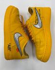 OFF WHITE AIR FORCE 1 LOW UNIVERSITY GOLD - SIZE 10 (WORN)