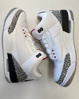 AIR JORDAN 3 WHITE CEMENT FREE THROW LINE - SIZE 9 (WORN)