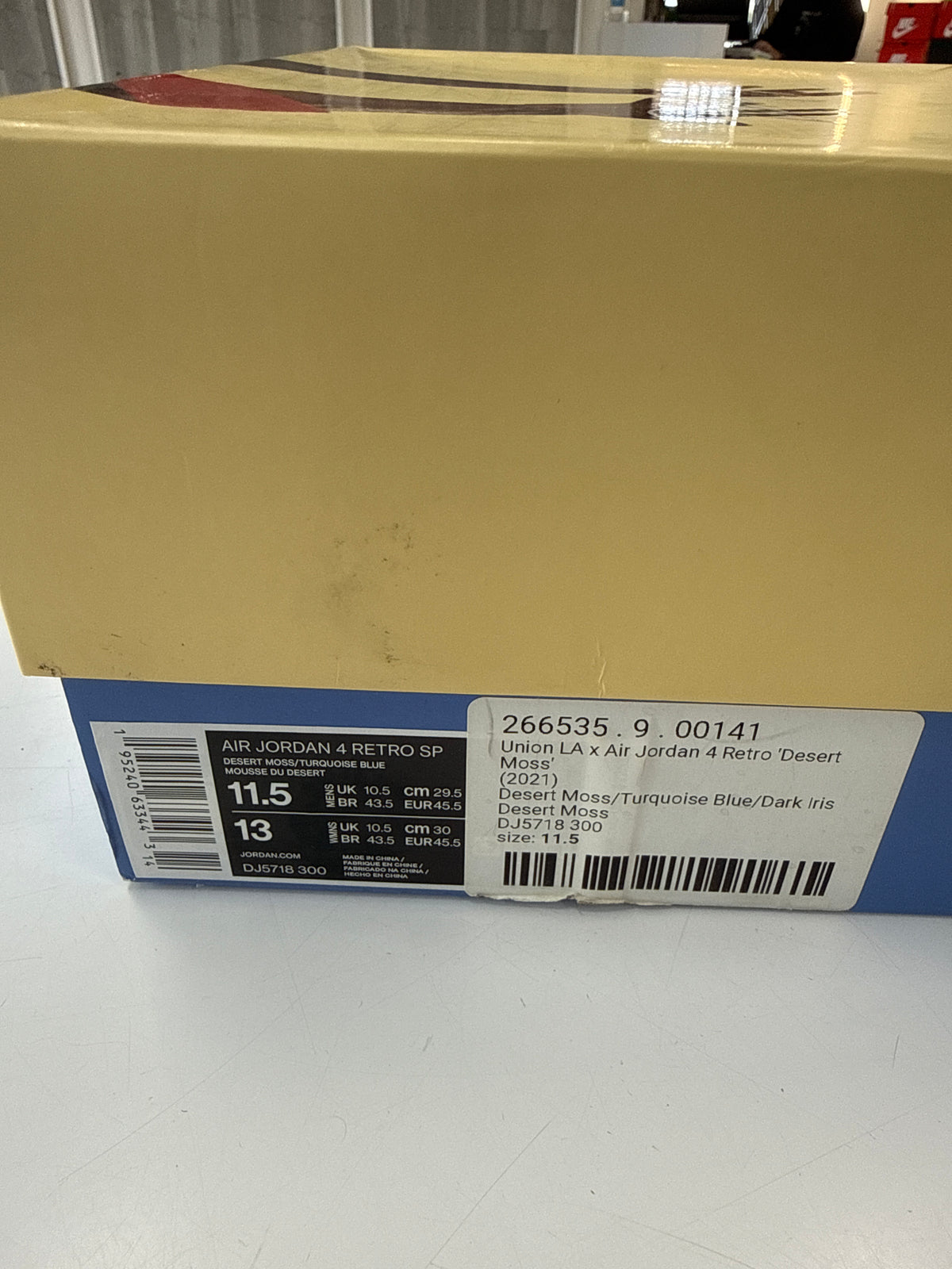 AIR JORDAN 4 UNION DESERT MOSS - SIZE 11.5 (WORN)