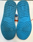 OFF WHITE AIR JORDAN 1 HIGH UNIVERSITY BLUE - SIZE 8 (WORN) - PROMO SAMPLE LABEL