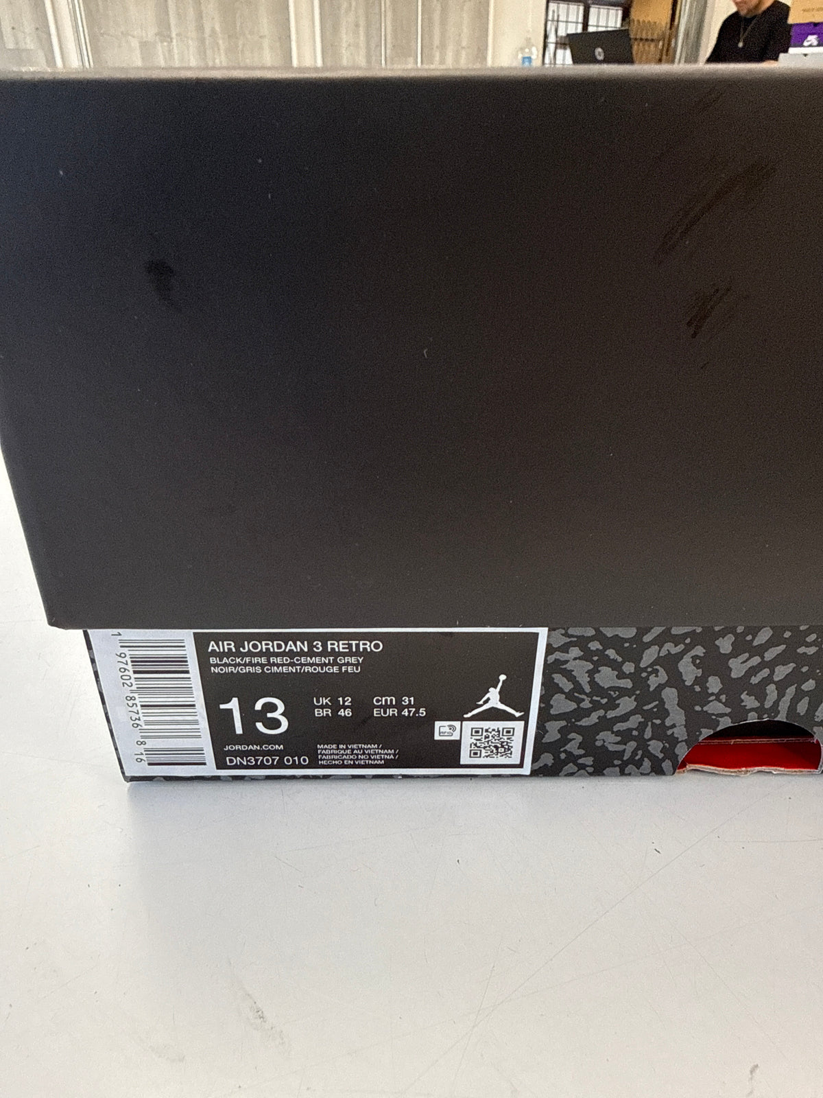 AIR JORDAN 3 BLACK CEMENT 2024 - SIZE 13 (WORN)
