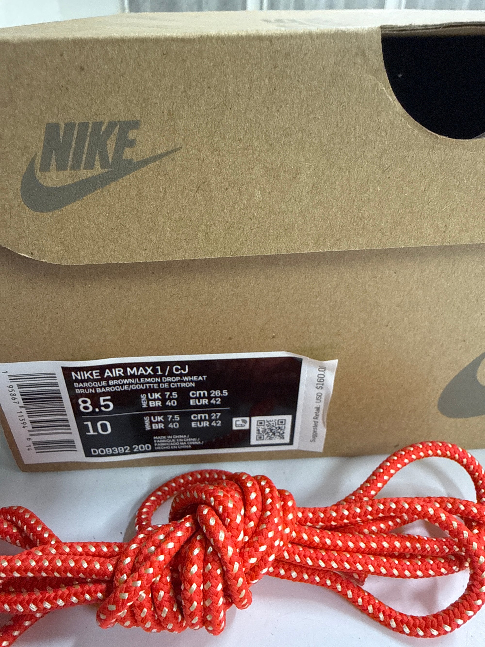 AIR MAX 1 TRAVIS SCOTT BAROQUE BROWN - SIZE 8.5 (WORN)