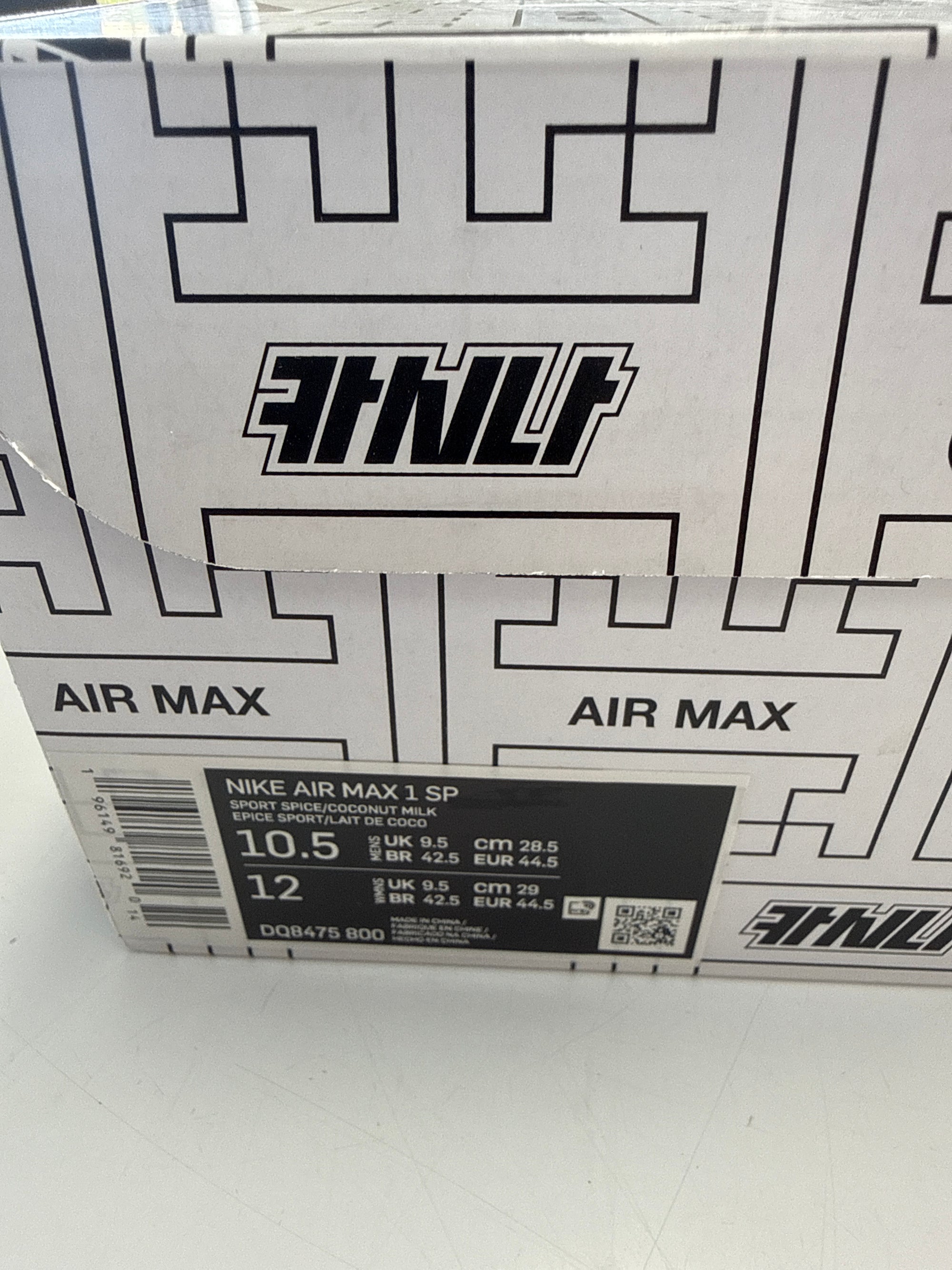 AIR MAX 1 KASINA WON-ANG ORANGE - SIZE 10.5 (WORN)