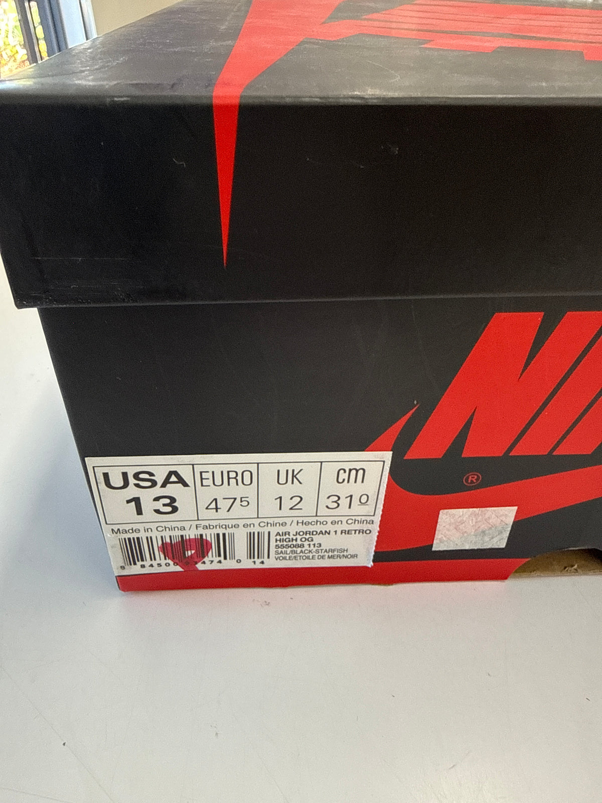 AIR JORDAN 1 REVERSE SHATTERED BACKBOARD - SIZE 13 (WORN)
