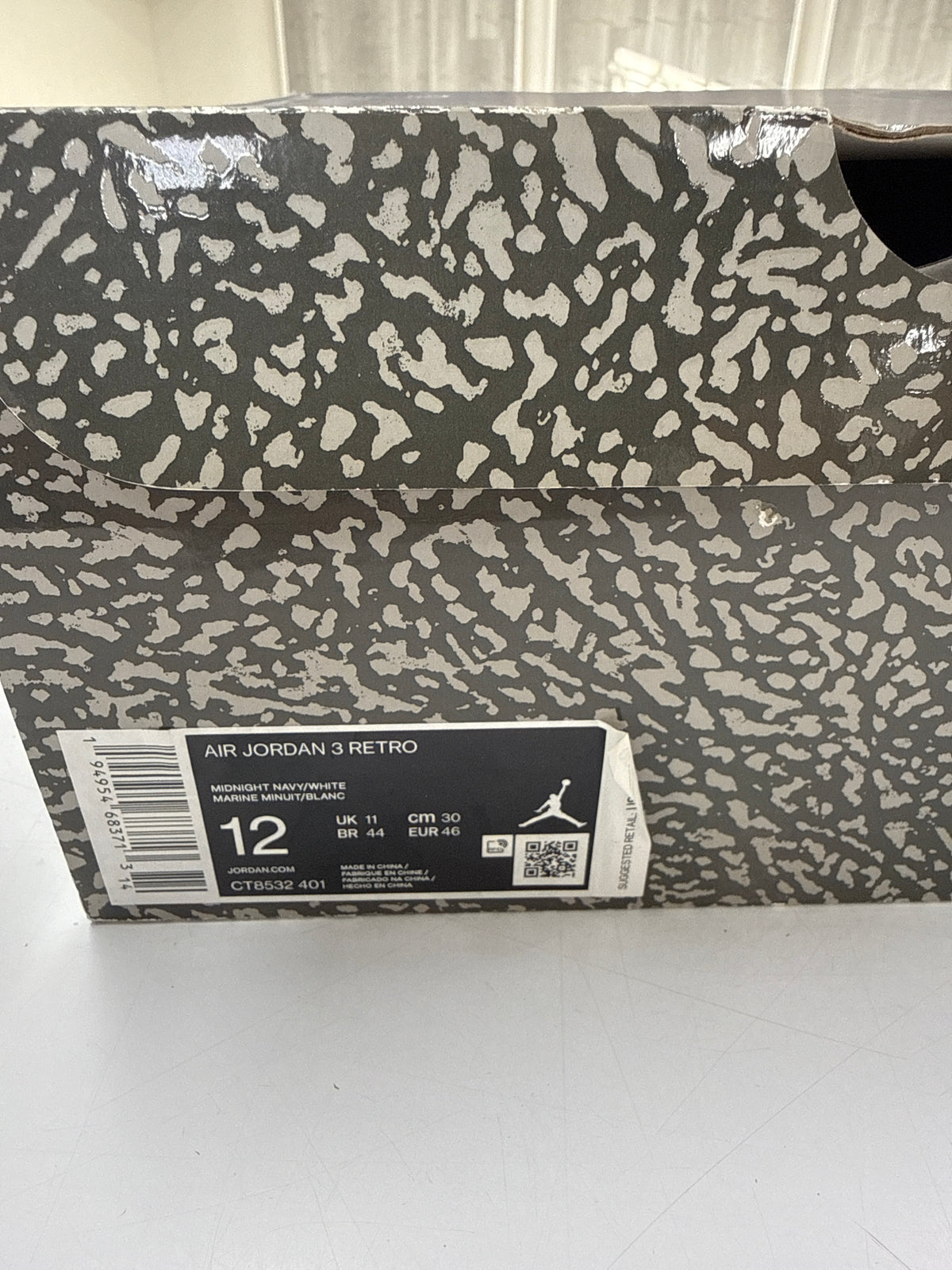 AIR JORDAN 3 GEORGETOWN - SIZE 12 (WORN)