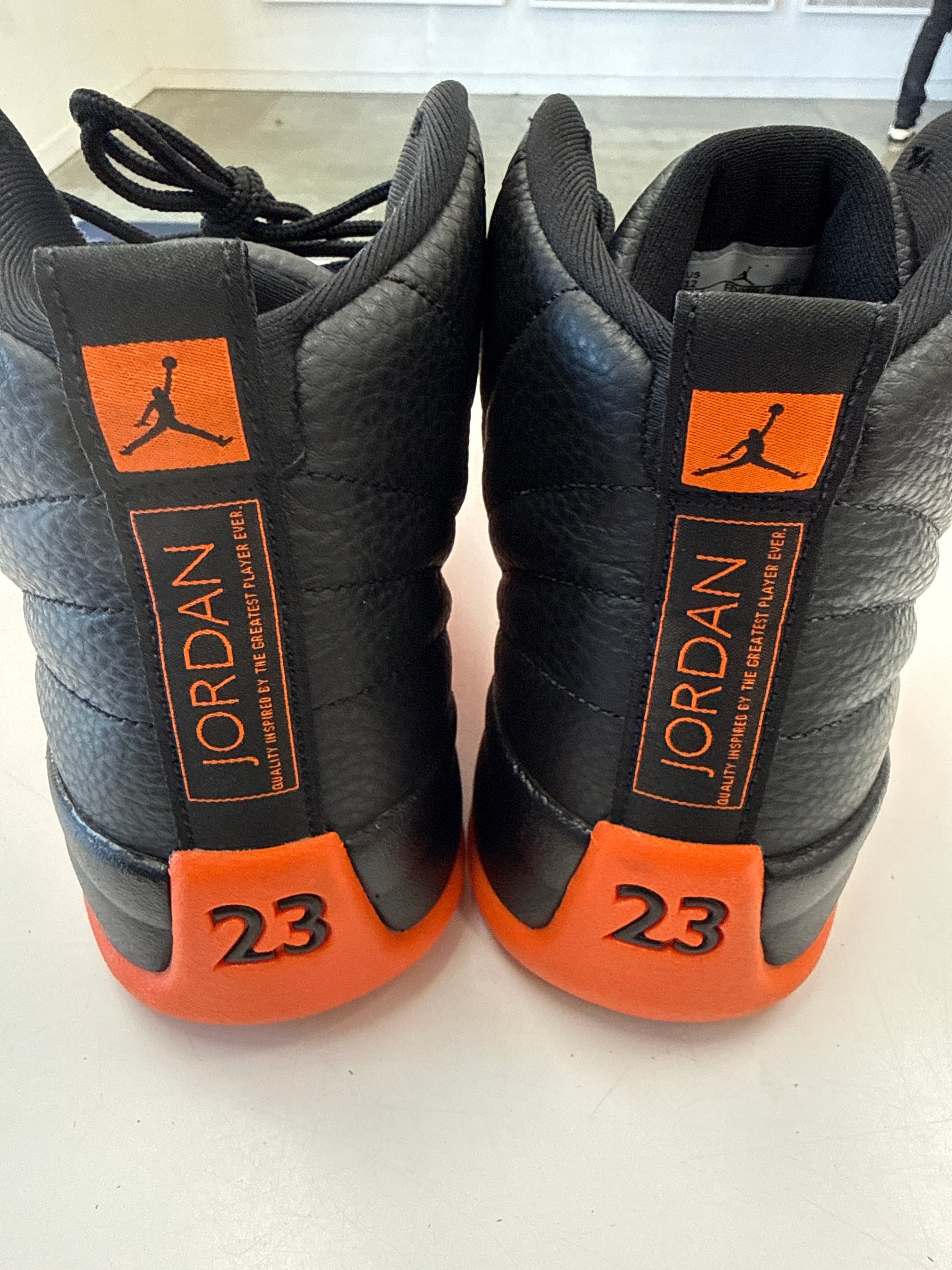 WMNS AIR JORDAN 12 WNBA ALL STAR BRILLIANT ORANGE - SIZE W12 M10.5 (WORN)