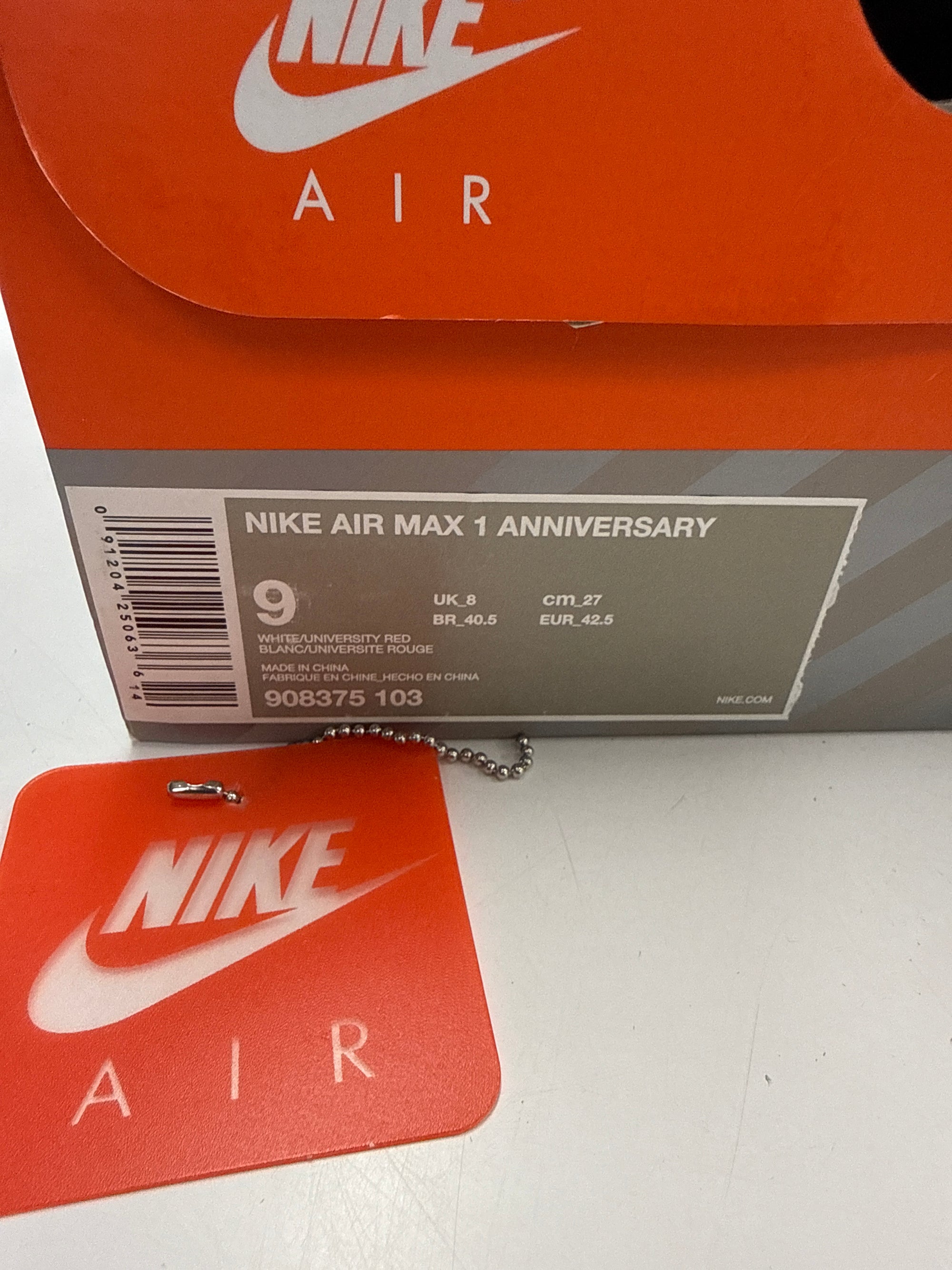 AIR MAX 1 ANNIVERSARY RED - SIZE 9 (WORN)