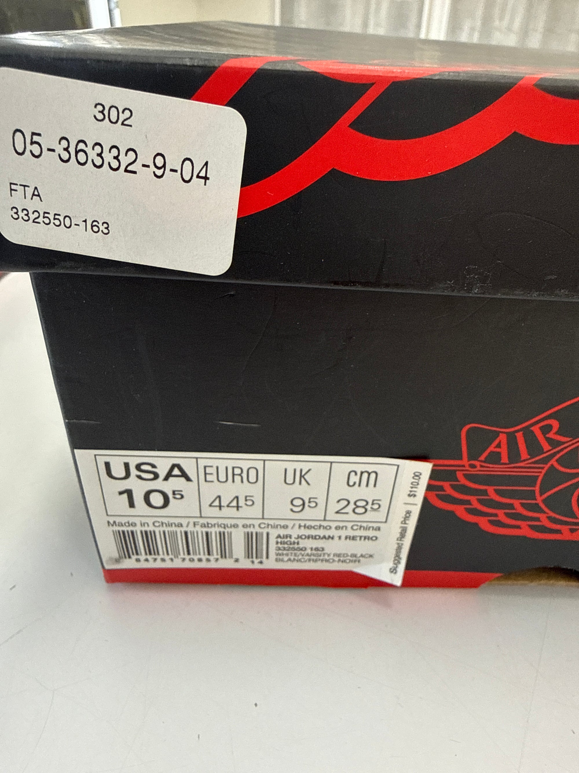 AIR JORDAN 1 HIGH 2013 CHICAG0 - SIZE 10.5 (WORN) - SUPER CLEAN