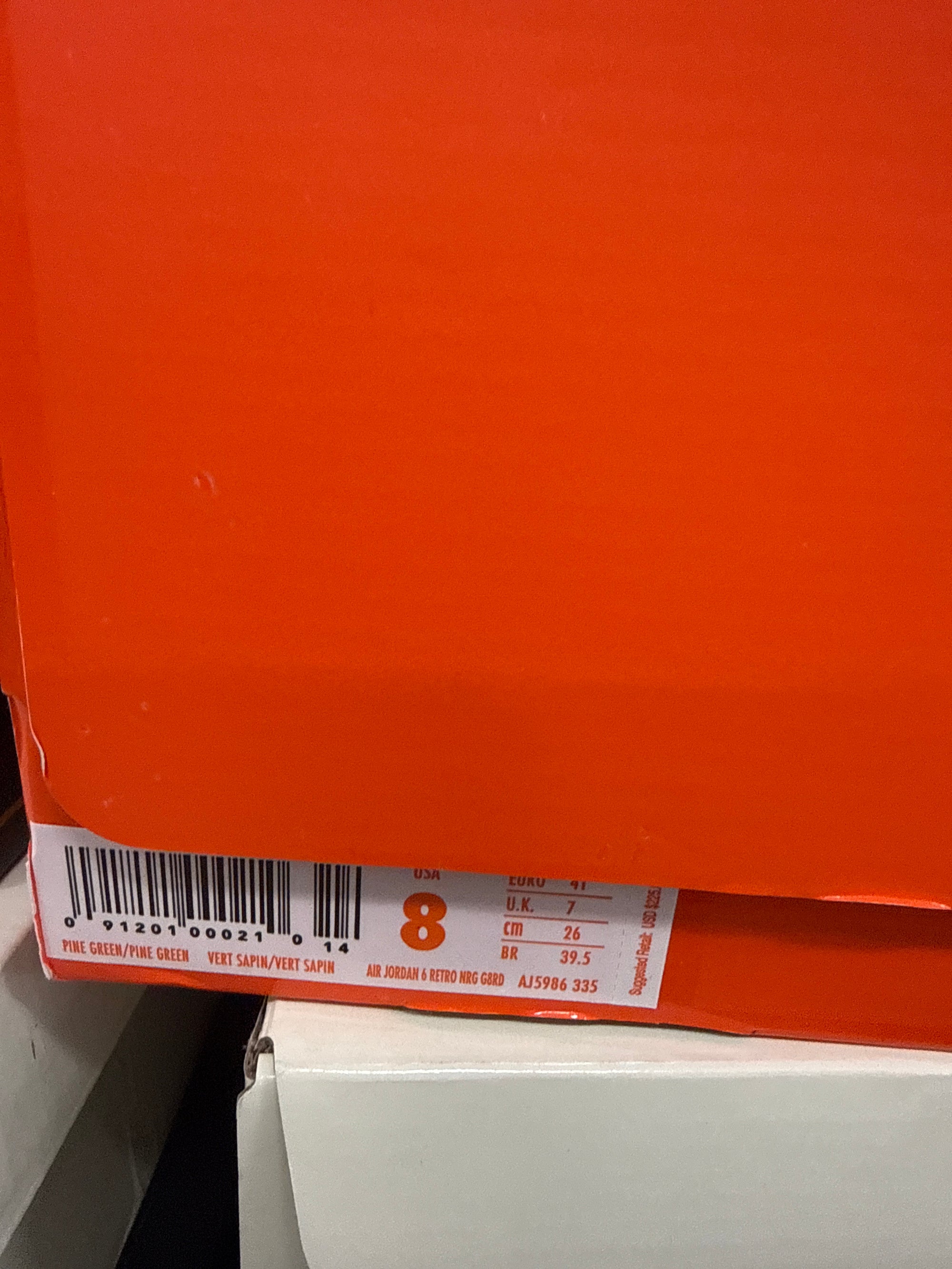 AIR JORDAN 6 GATORADE GREEN - SIZE 8 (WORN)