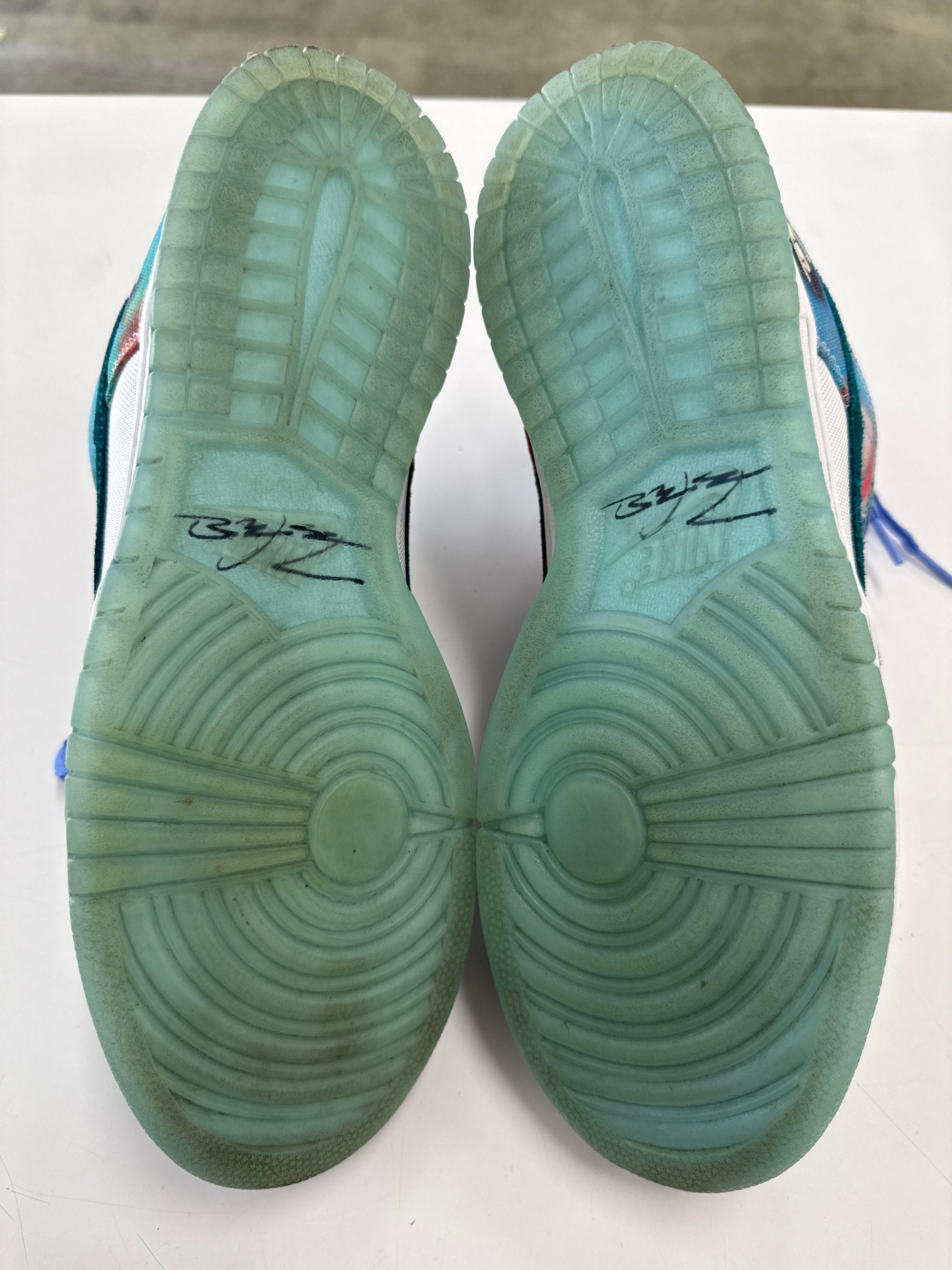 SB DUNK LOW OG QS FUTURA  BLEACHED AQUA - SIZE 11 (WORN)