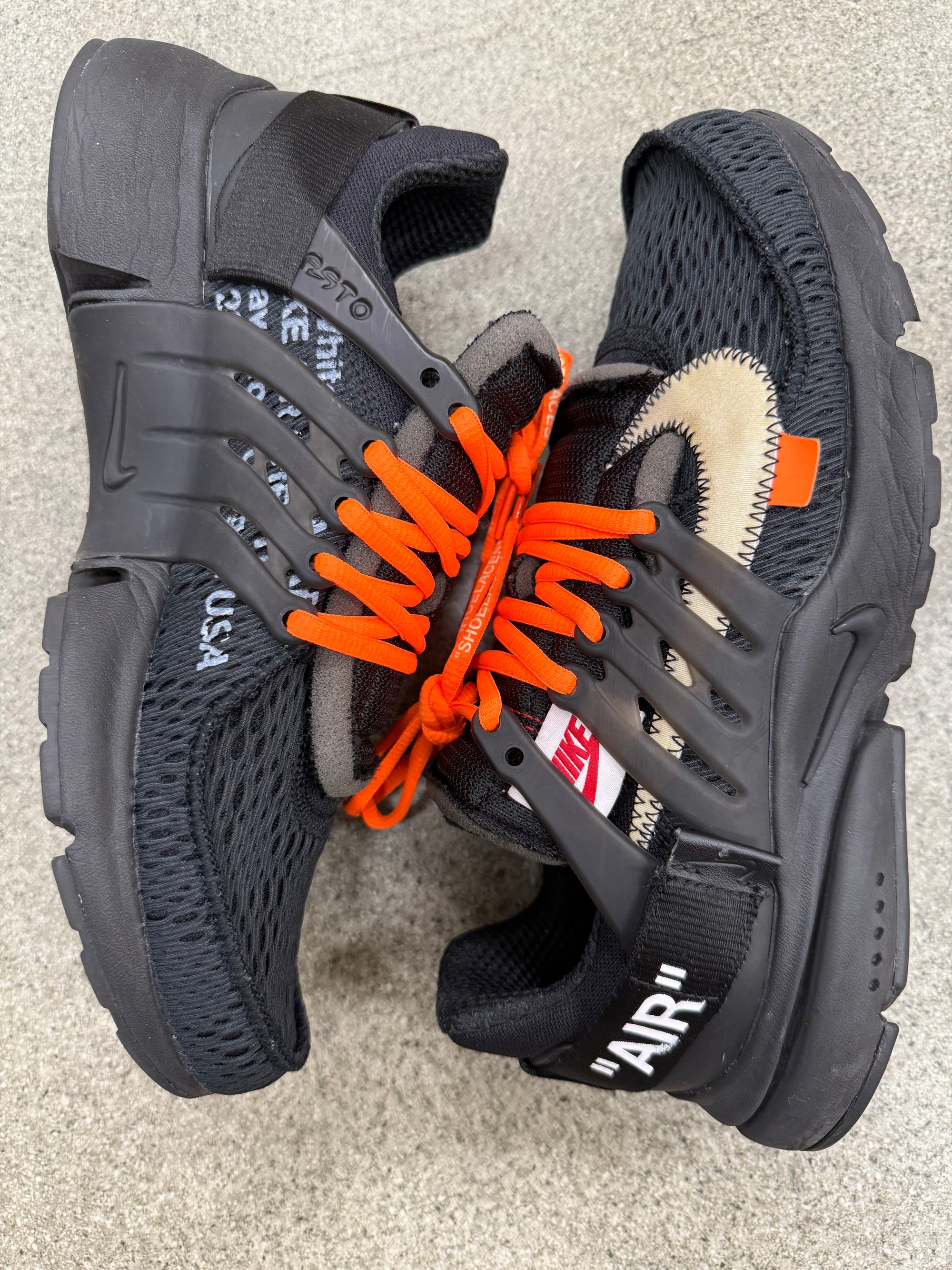 OFF WHITE AIR PRESTO BLACK - SIZE 9 (WORN)