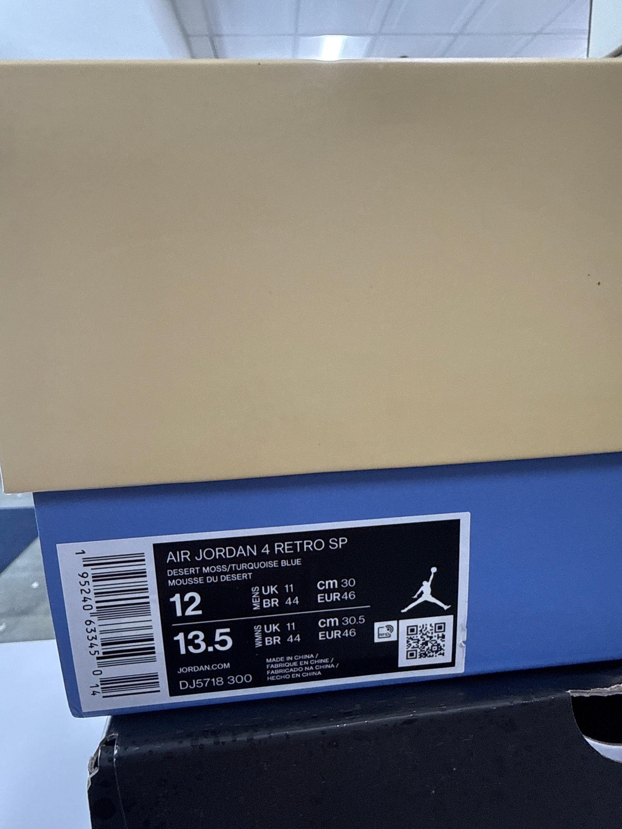 AIR JORDAN 4 UNION DESERT MOSS - SIZE 12 (WORN)