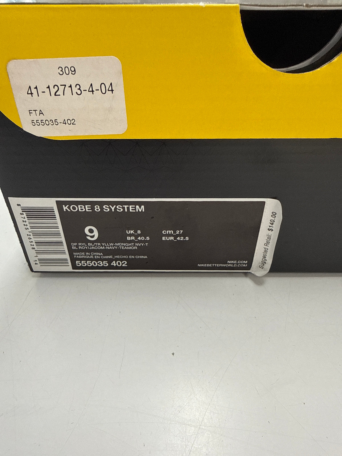 KOBE 8 BARCELONA TIGER - SIZE 9 (WORN)