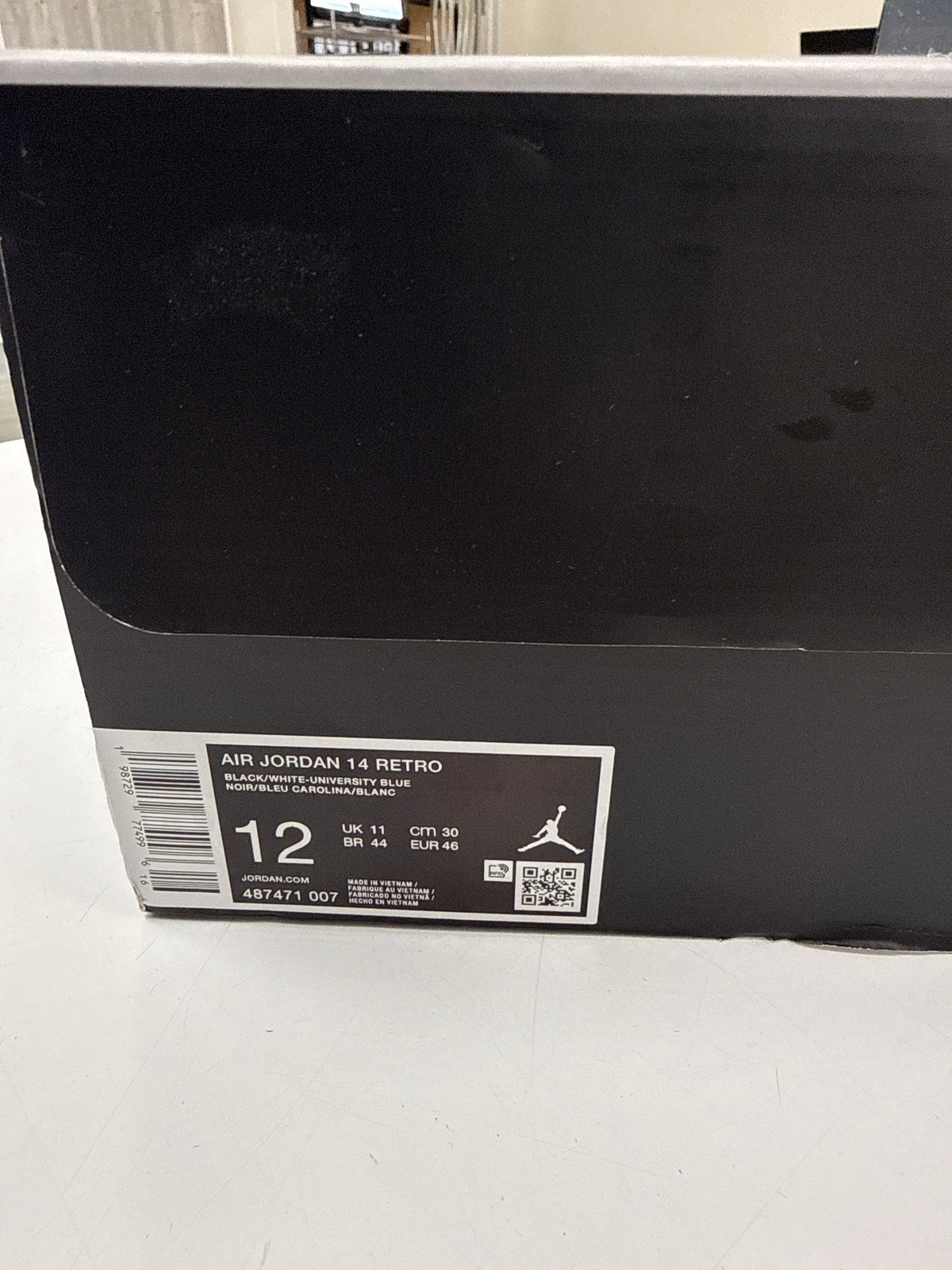 AIR JORDAN 14 BLACK UNIVERSITY BLUE 2026 - SIZE 12 (WORN) - SUPER CLEAN