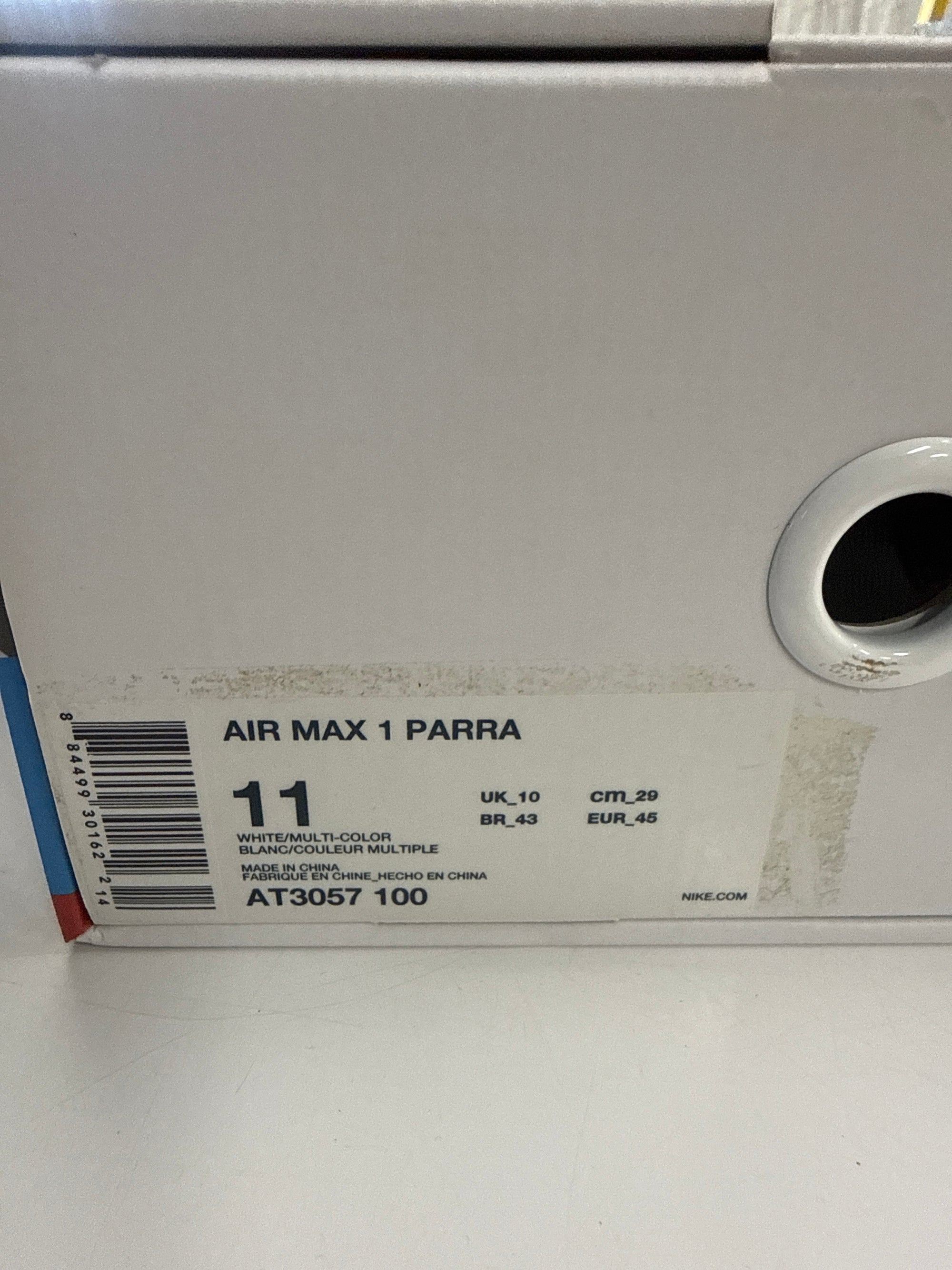 AIR MAX 1 PARRA 2018 - SIZE 11 (WORN)
