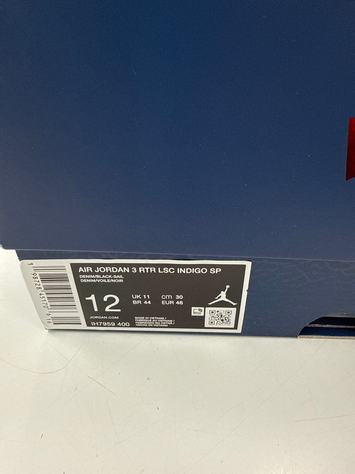 AIR JORDAN LEVIS INDIGO - SIZE 12 (WORN)