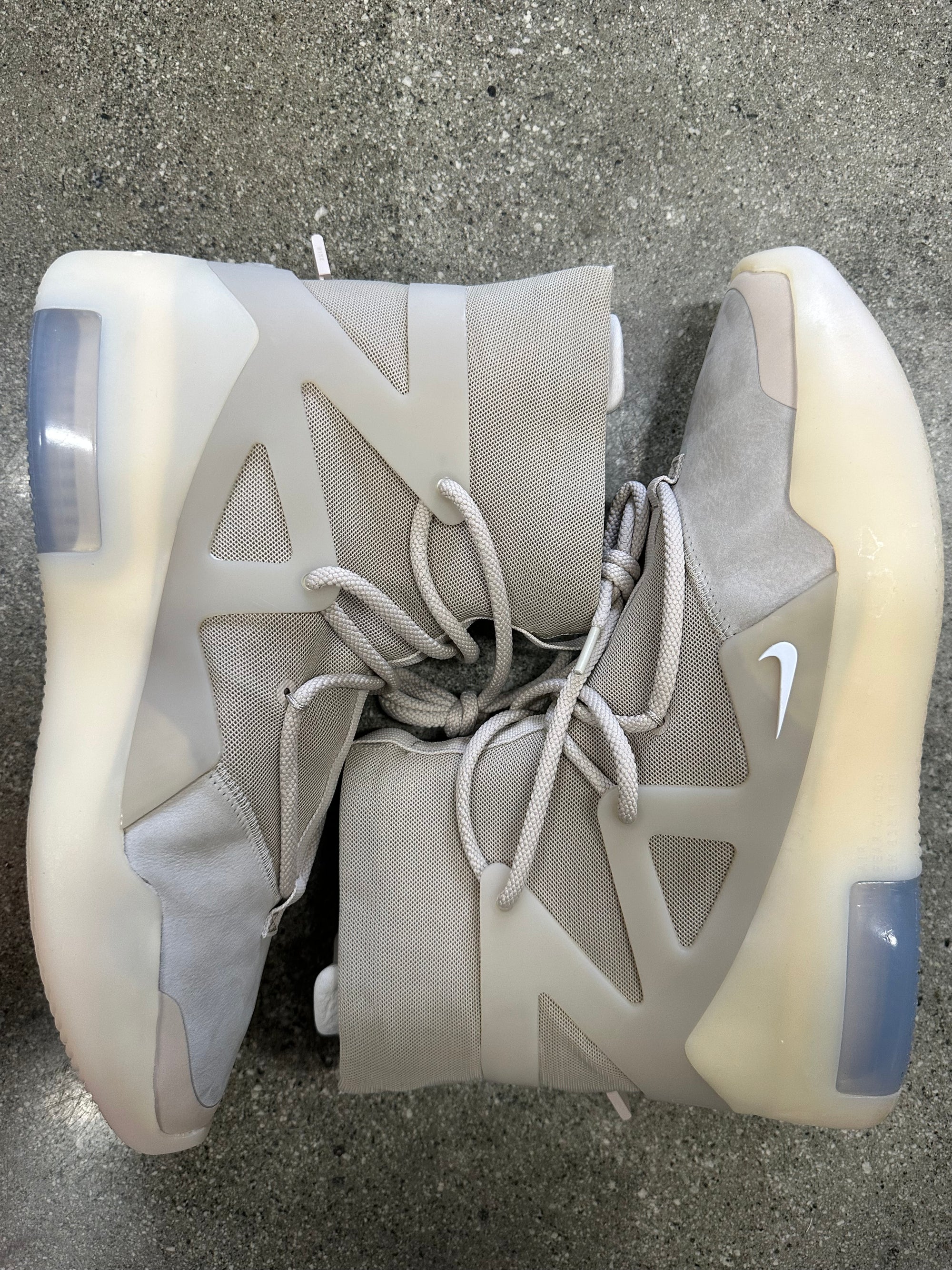 AIR FEAR OF GOD 1 OATMEAL - SIZE 11.5 (WORN) - SUPER CLEAN - SLIGHTLY STICKY BOTTOMS