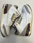 WMNS AIR JORDAN 3 A MA MANIERE WHITE - SIZE W10.5 M9 (WORN)