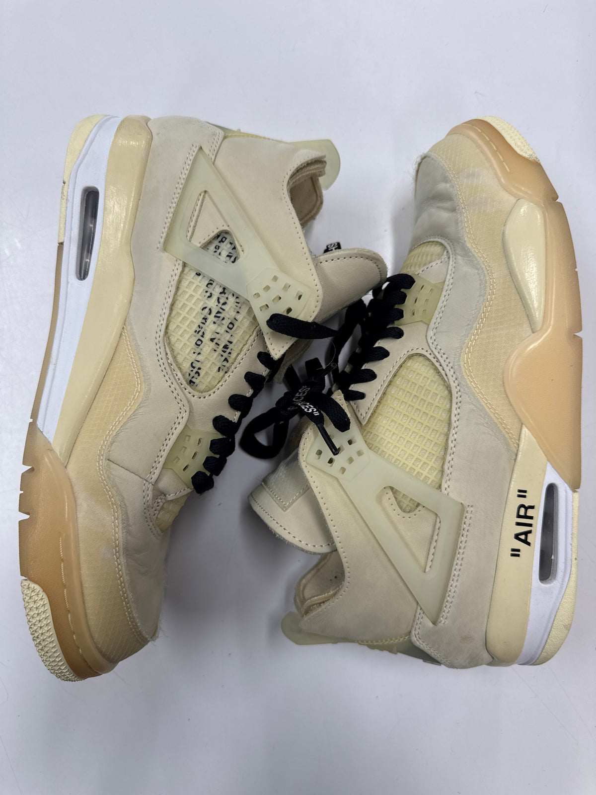 OFF WHITE WMNS AIR JORDAN 4 SAIL - SIZE W12 M10.5 (WORN)