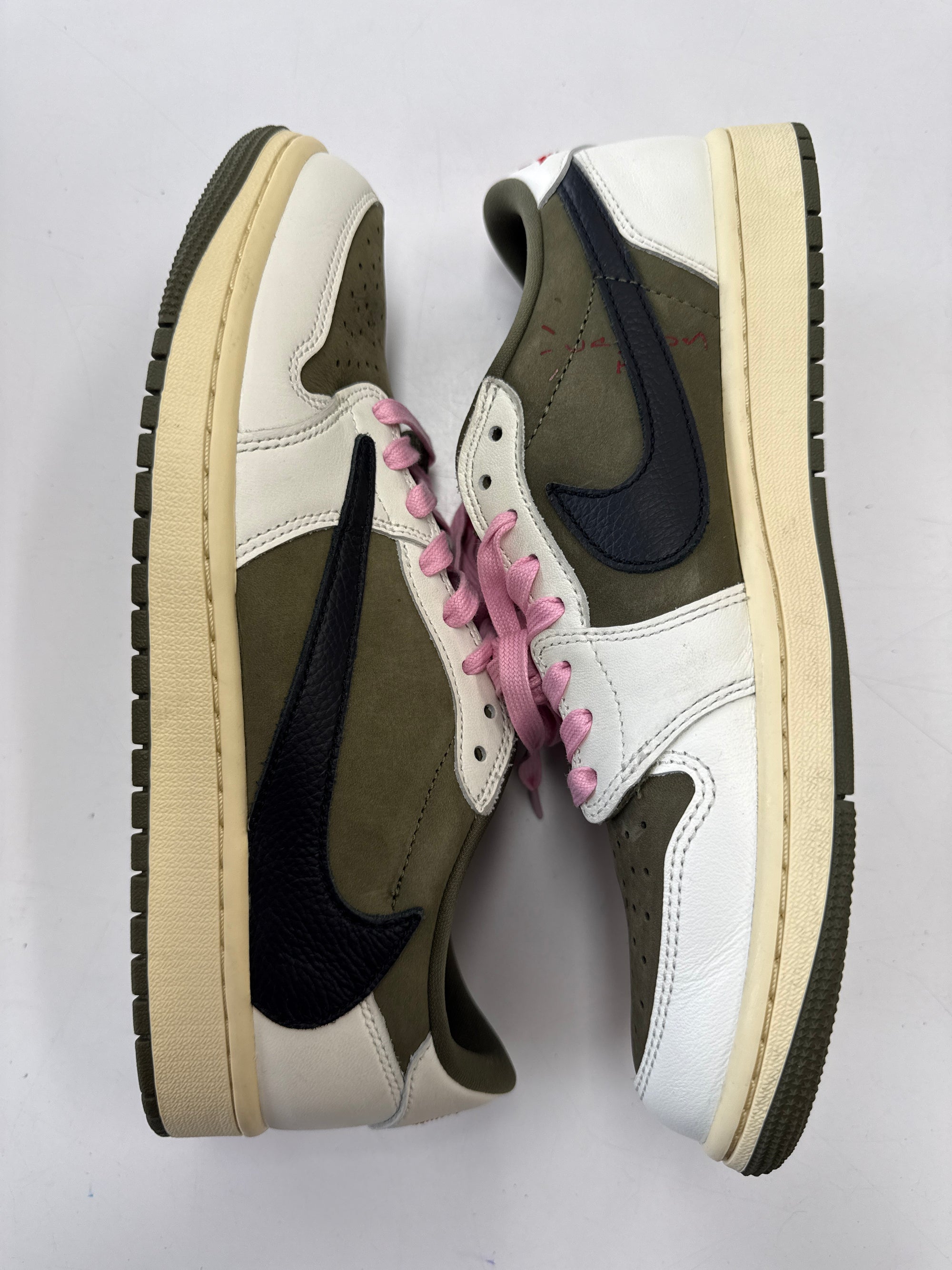 AIR JORDAN 1 LOW TRAVIS SCOTT MEDIUM OLIVE - SIZE 9.5 (WORN)
