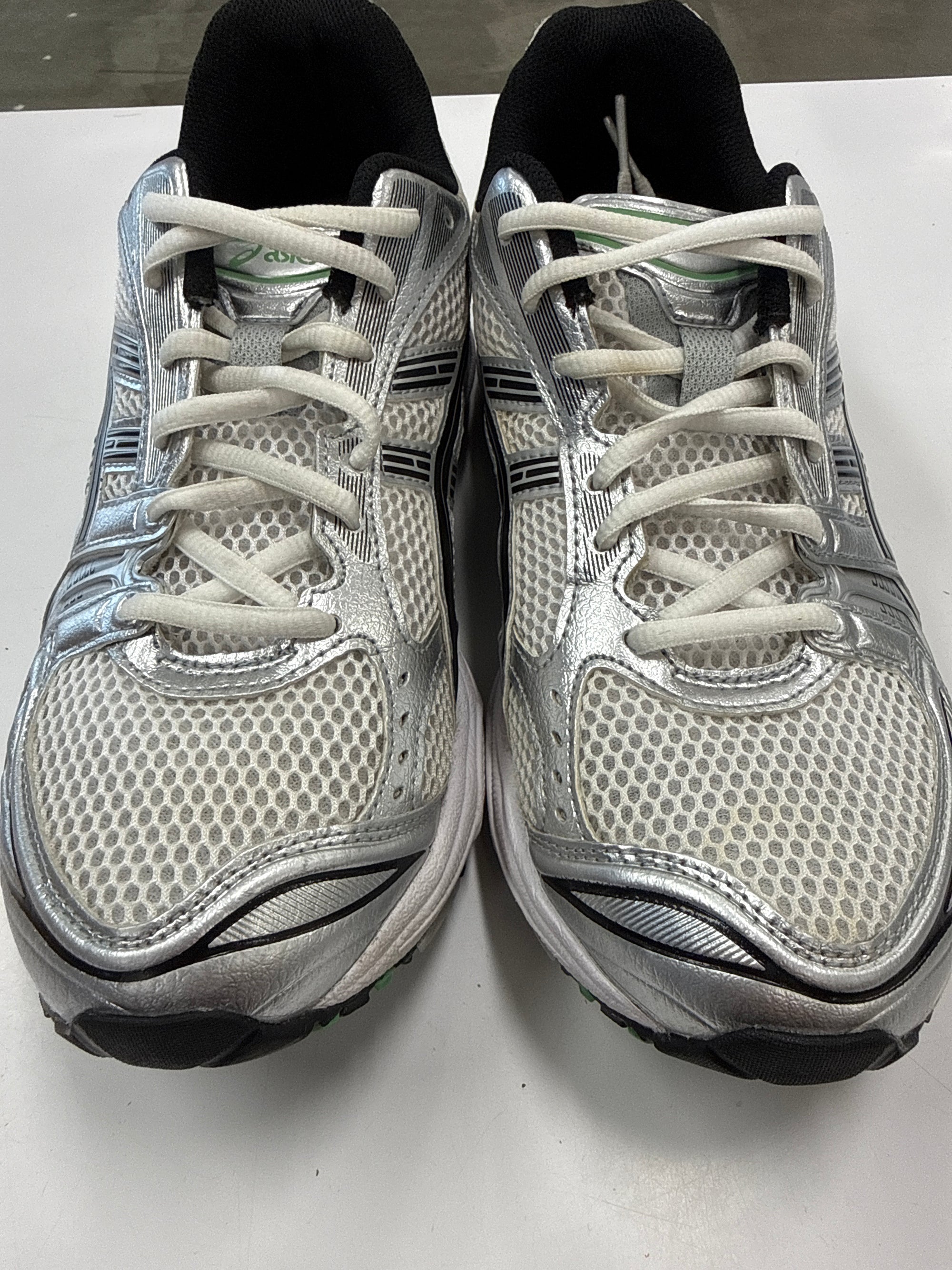 ASICS GEL-KAYANO 14 WHITE MALACHITE GREEN - SIZE 9 (WORN)