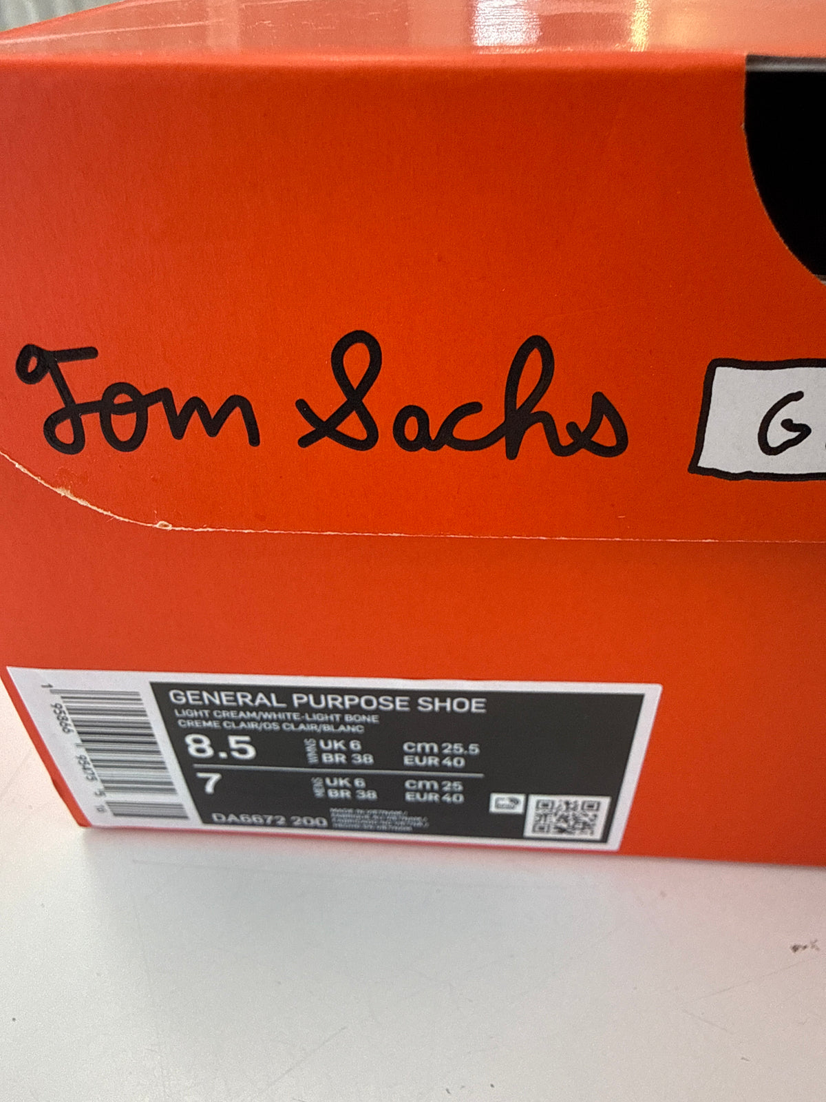 GENERAL PURPOSE SHOE TOM SACHS LIGHT CREAM - SIZE 7M (WORN)