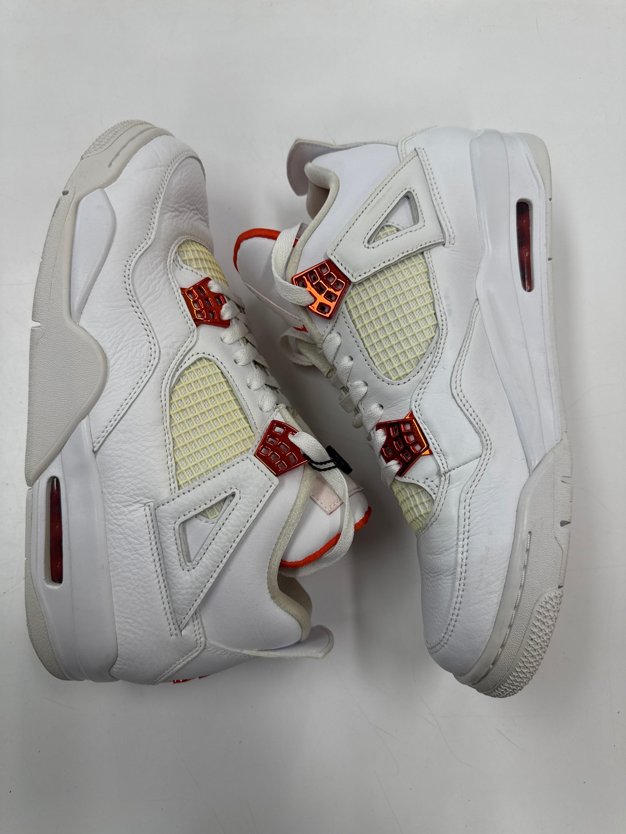 AIR JORDAN 4 METALLIC ORANGE - SIZE 12 (WORN) - NET YELLOWING