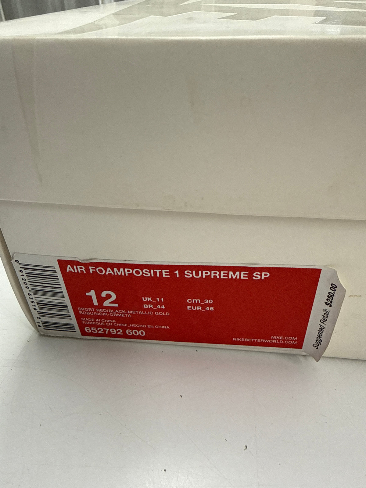 AIR FOAMPOSITE ONE SUPREME RED - SIZE 12 (WORN)