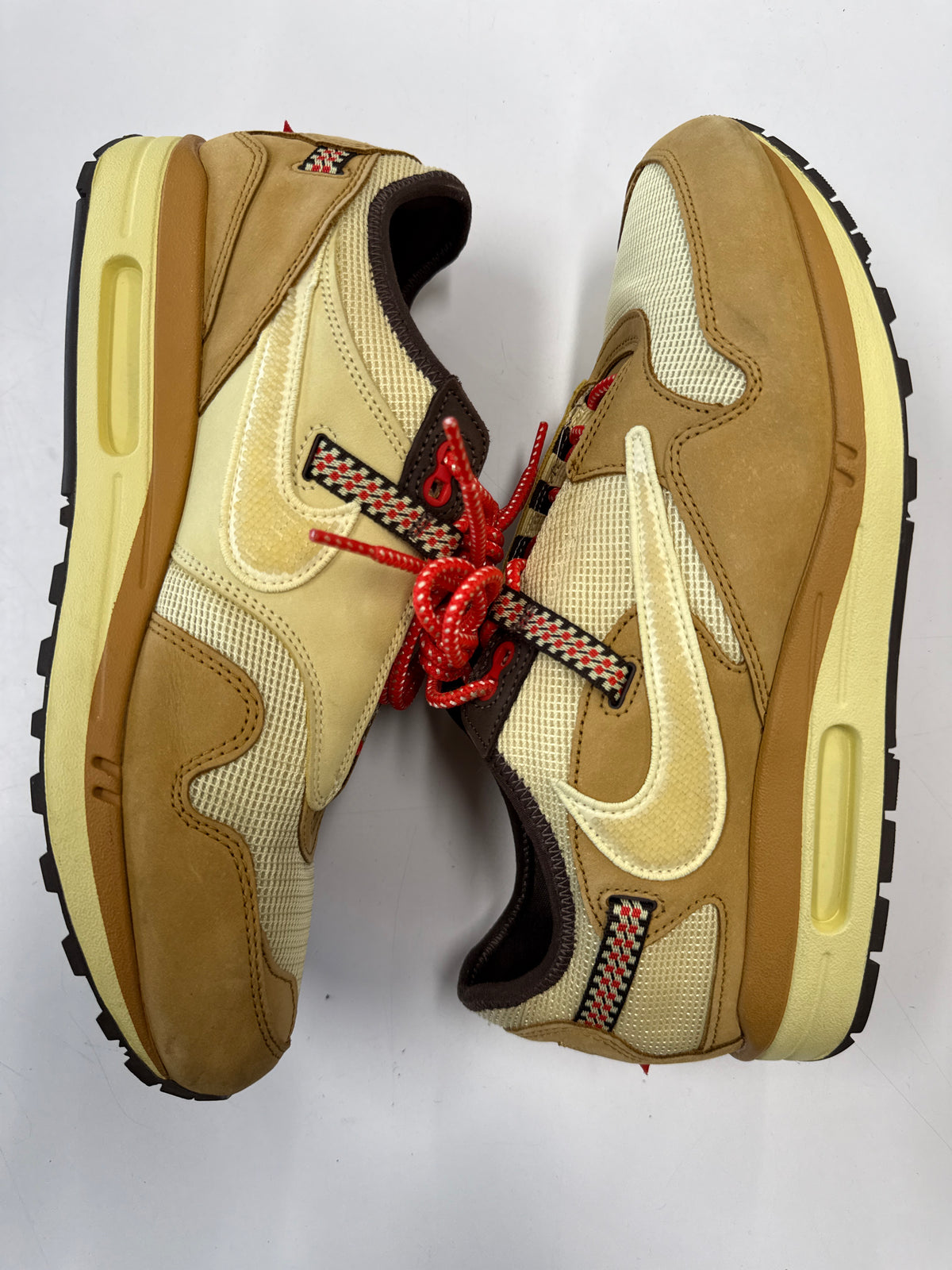 AIR MAX 1 TRAVIS SCOTT CACTUS JACK WHEAT LEMON DROP - SIZE 11.5 (WORN) - SUPER CLEAN