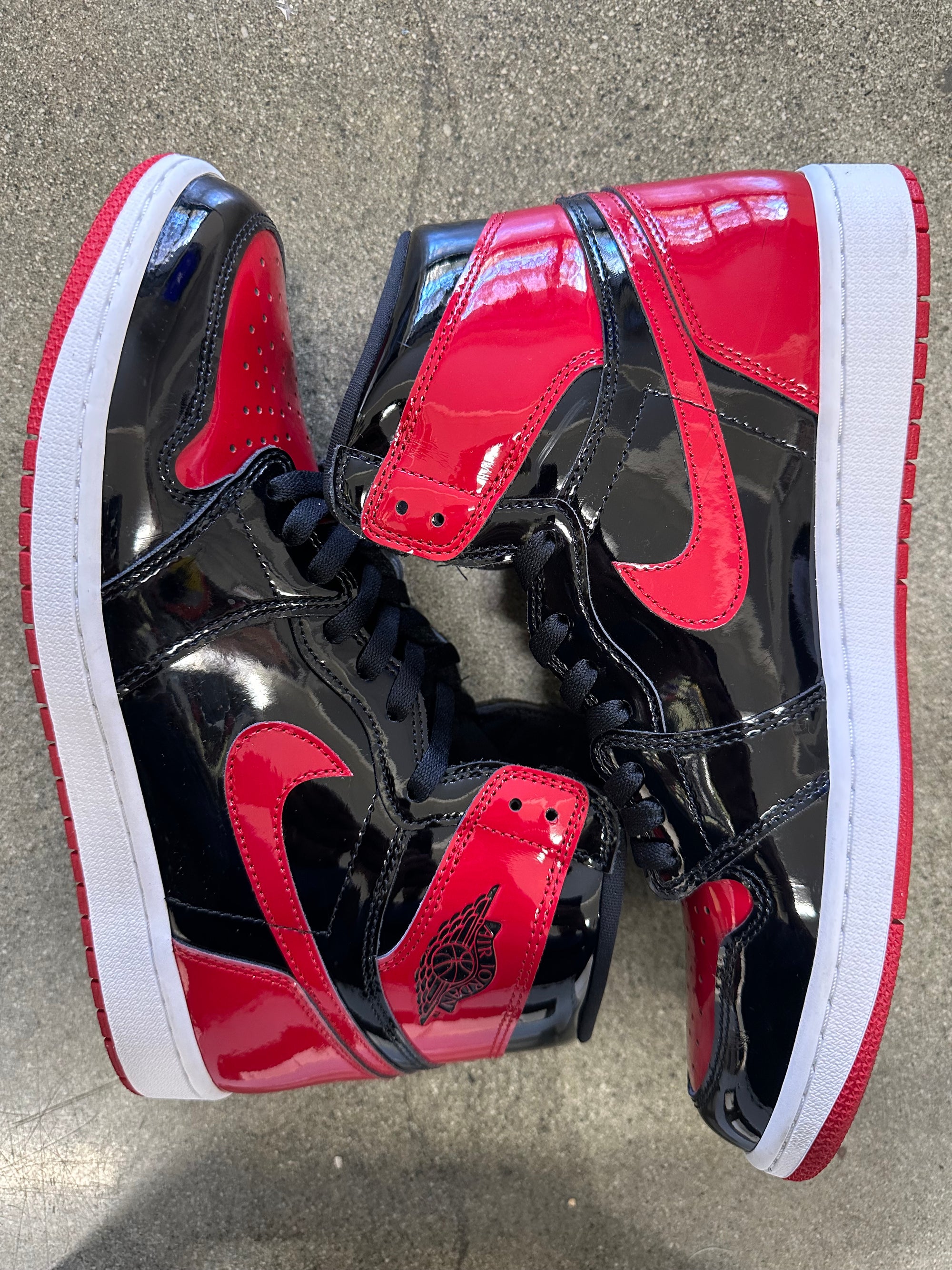 AIR JORDAN 1 HIGH OG PATENT BRED - SIZE 12 (WORN)