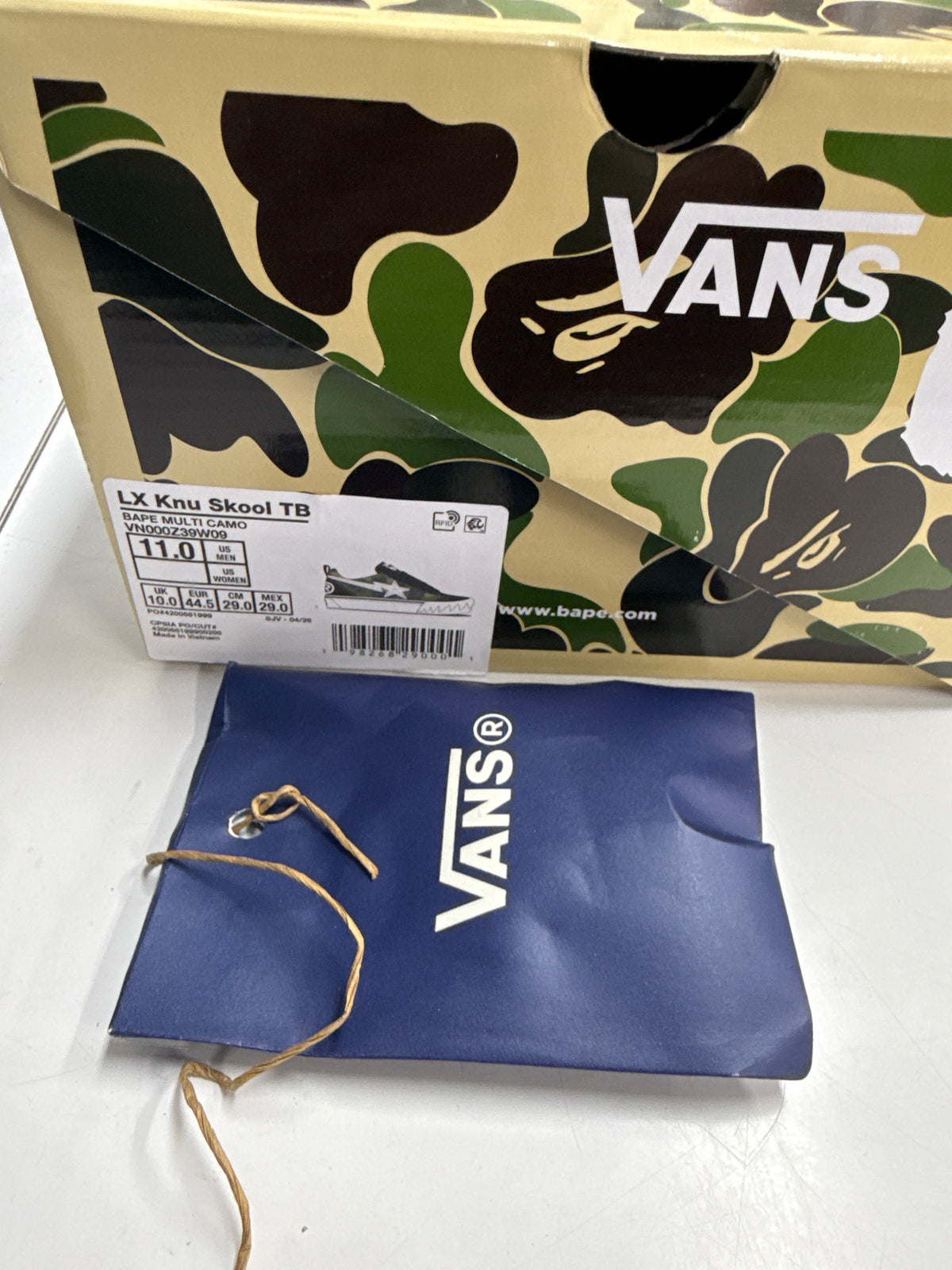 VANS KNU SKOOL BAPE CAMO GREEN - SIZE 11 (WORN)