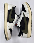 WMNS AIR JORDAN 1 LOW OG TRAVIS SCOTT OLIVE - SIZE W13.5 M12 (WORN)