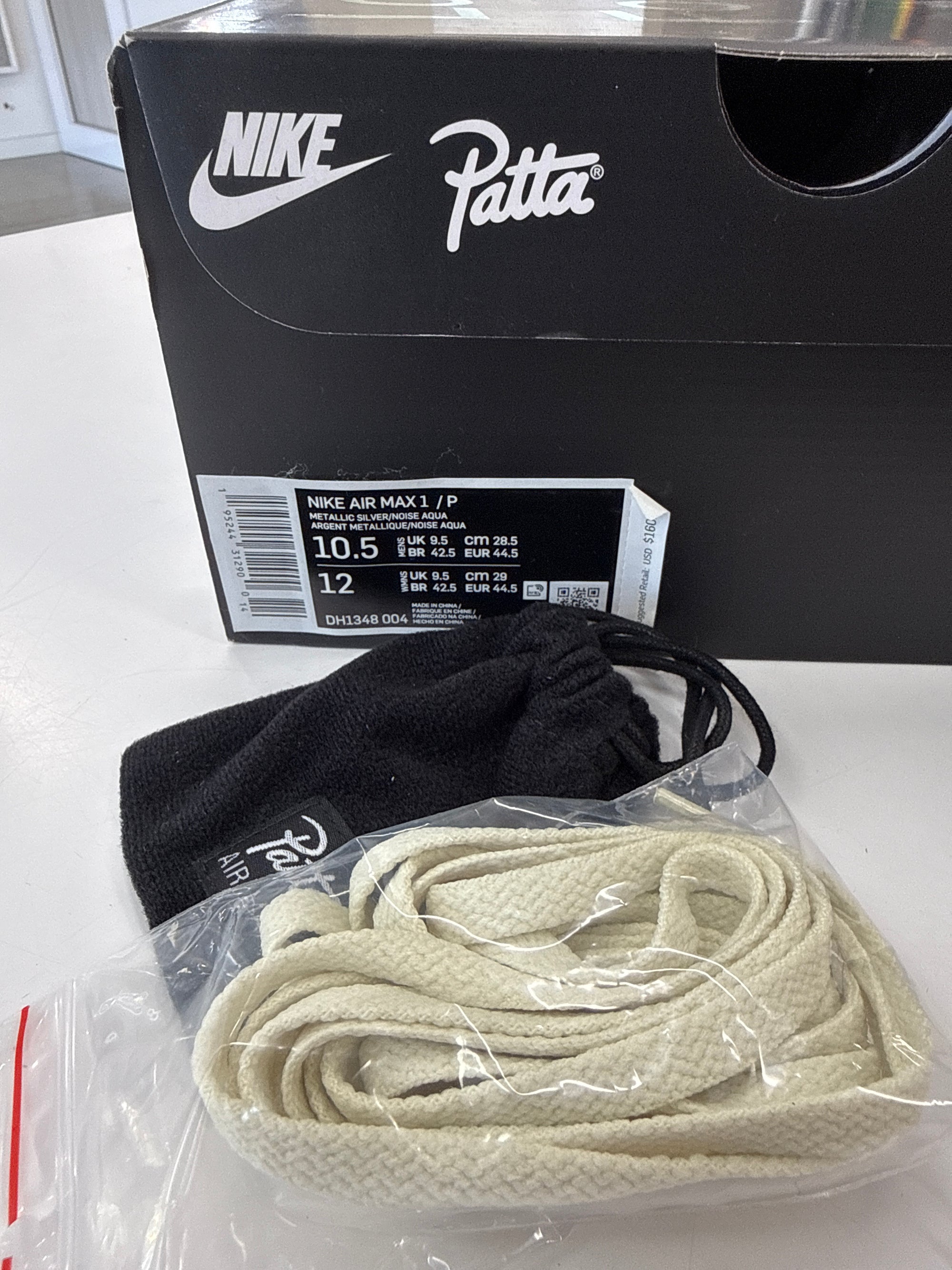 AIR MAX 1 PATTA NOISE AQUA - SIZE 10.5 (WORN)