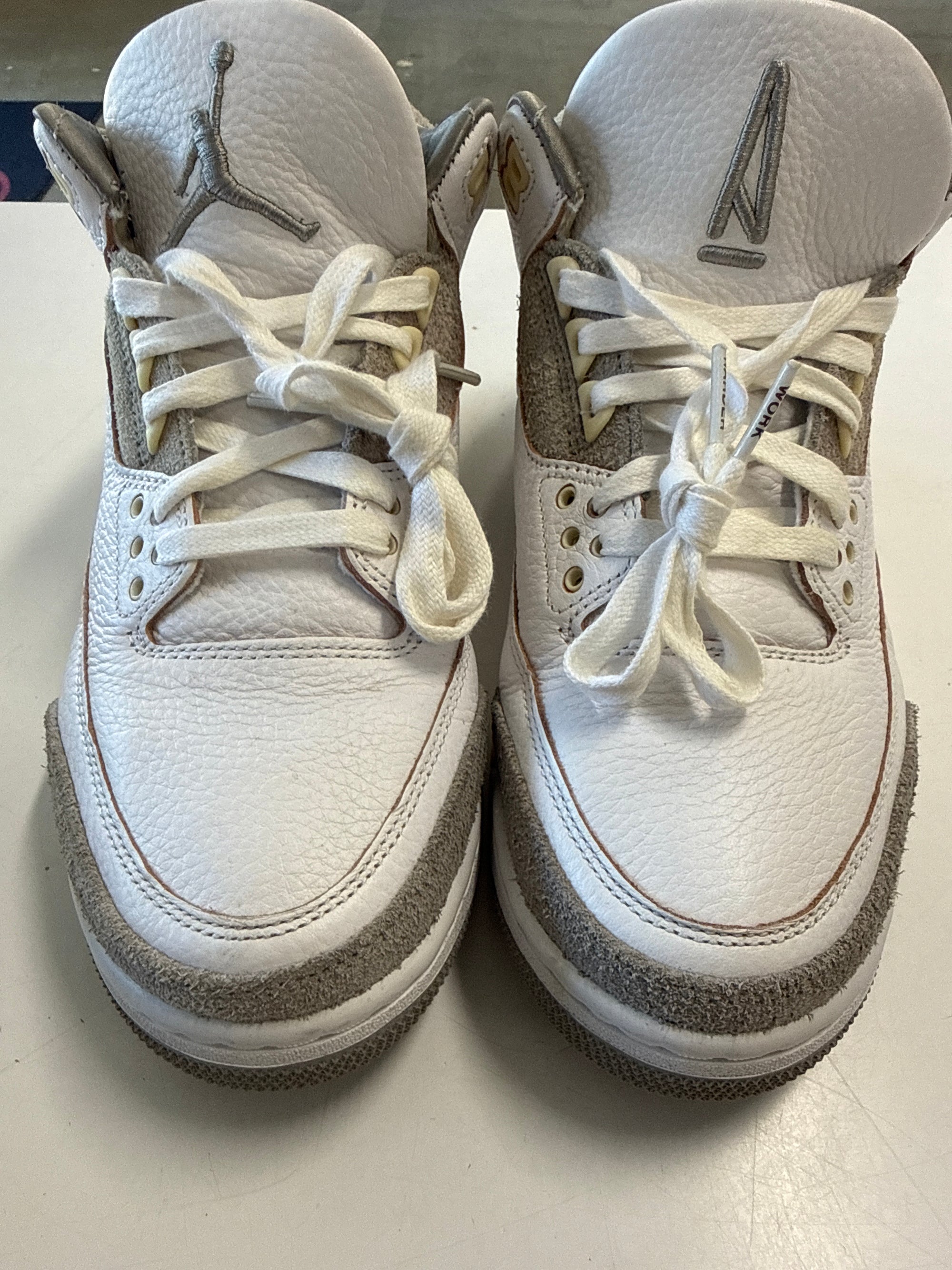 WMNS AIR JORDAN 3 A MA MANIERE WHITE - SIZE W9.5 M8 (WORN)