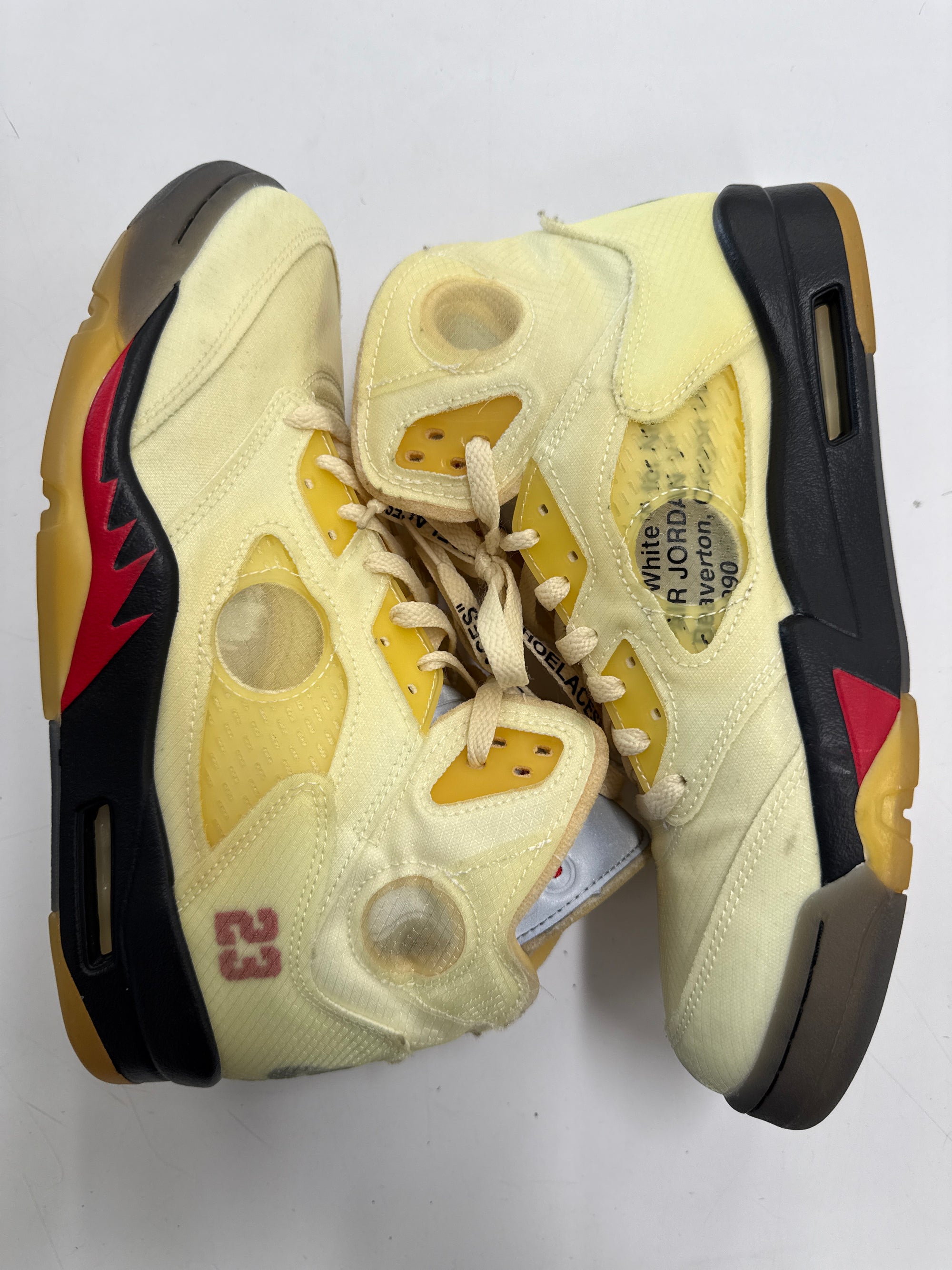 OFF WHITE AIR JORDAN 5 SAIL - SIZE 10.5 (WORN)