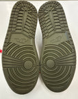 WMNS AIR JORDAN 1 LOW TRAVIS SCOTT OLIVE - SIZE W9.5 M8 (WORN)