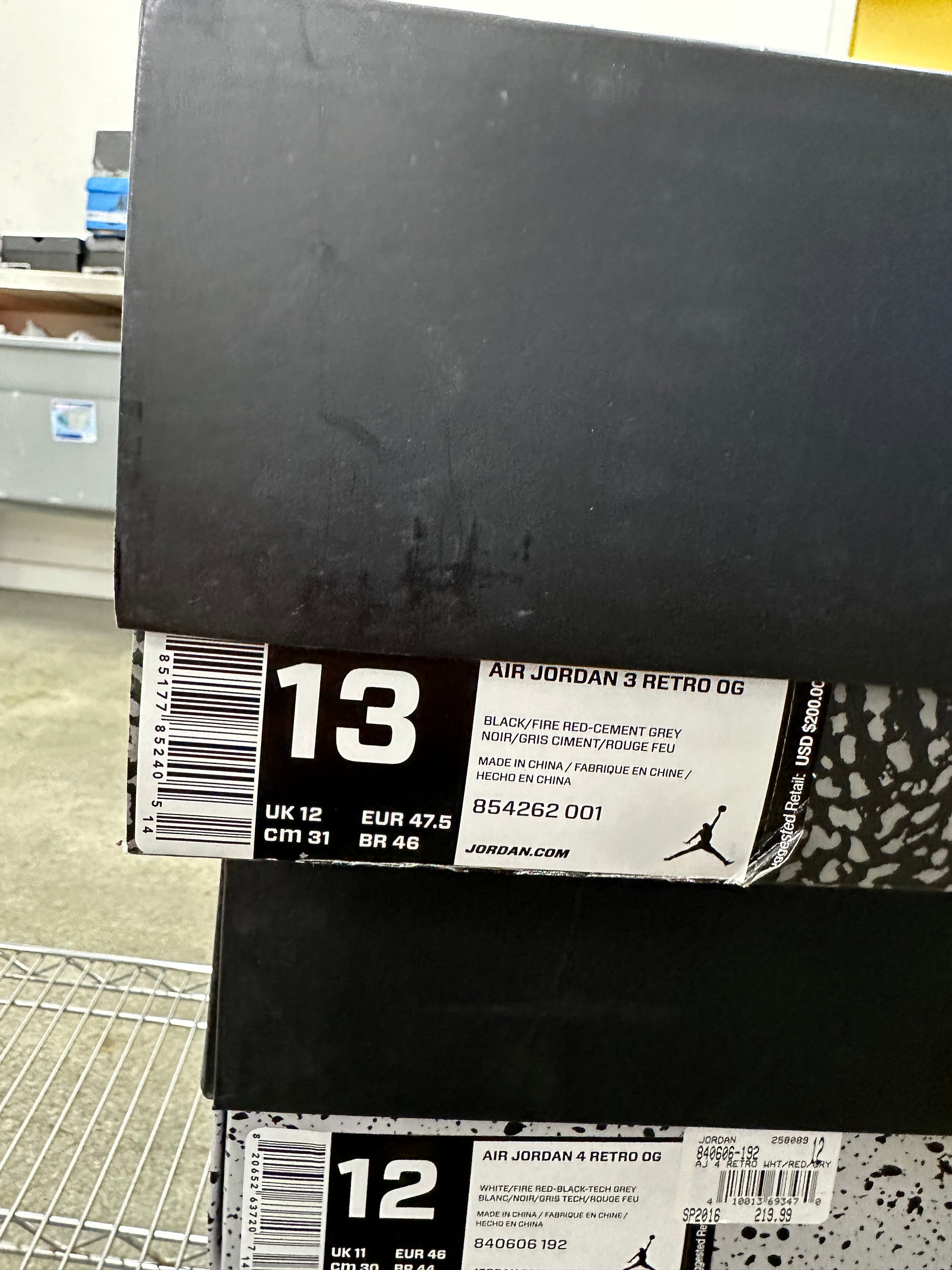 AIR JORDAN 3 BLACK CEMENT 2018 - SIZE 13 (WORN)