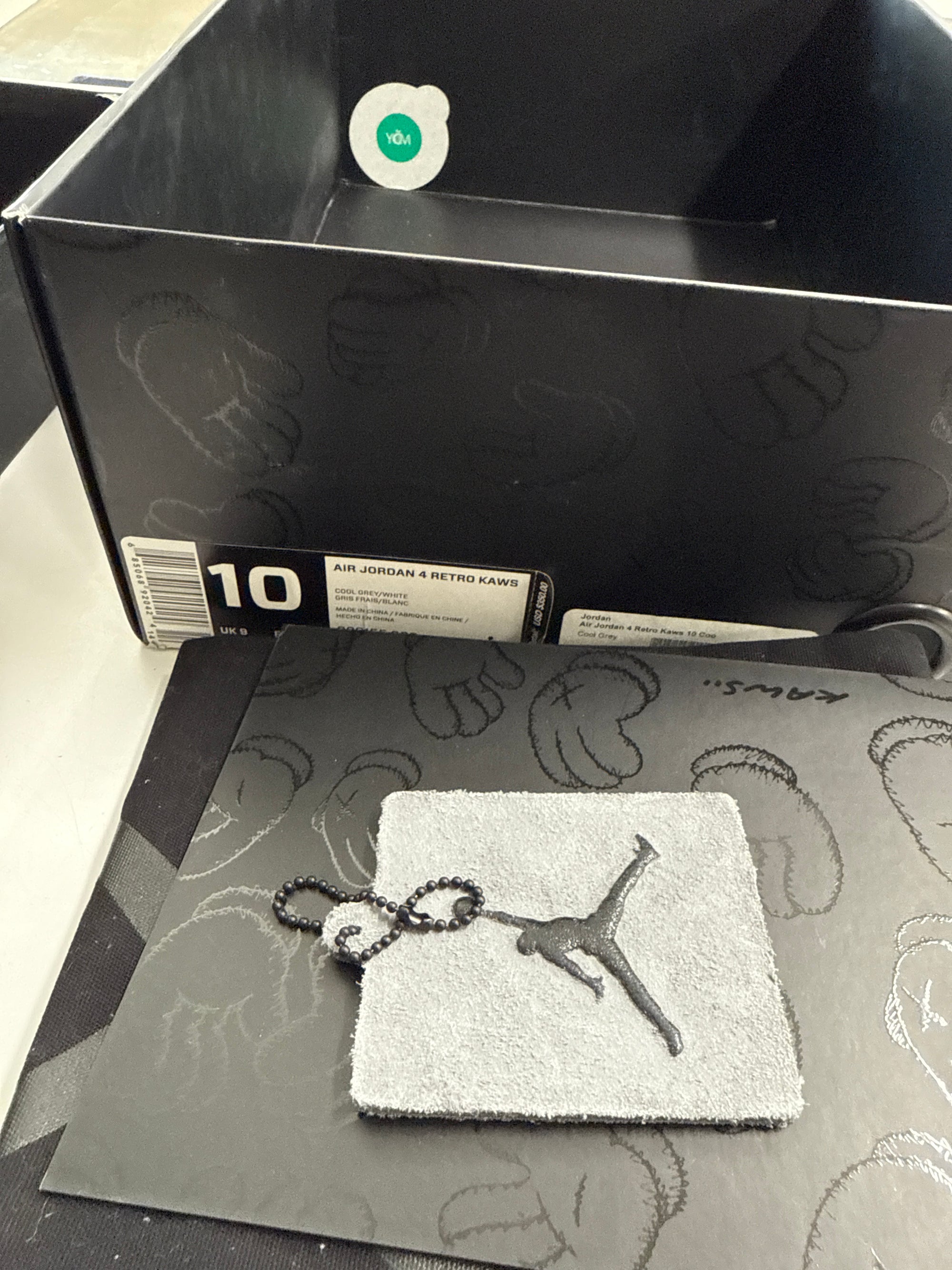 AIR JORDAN 4 KAWS COOL GREY - SIZE 10 (WORN)