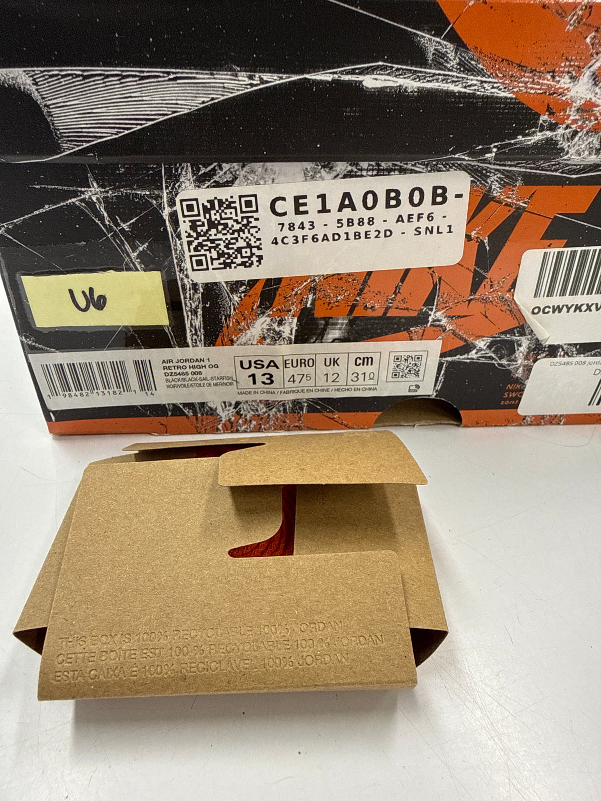 AIR JORDAN 1 HIGH SHATTERED BACKBOARD 2025 - SIZE 13 (WORN)